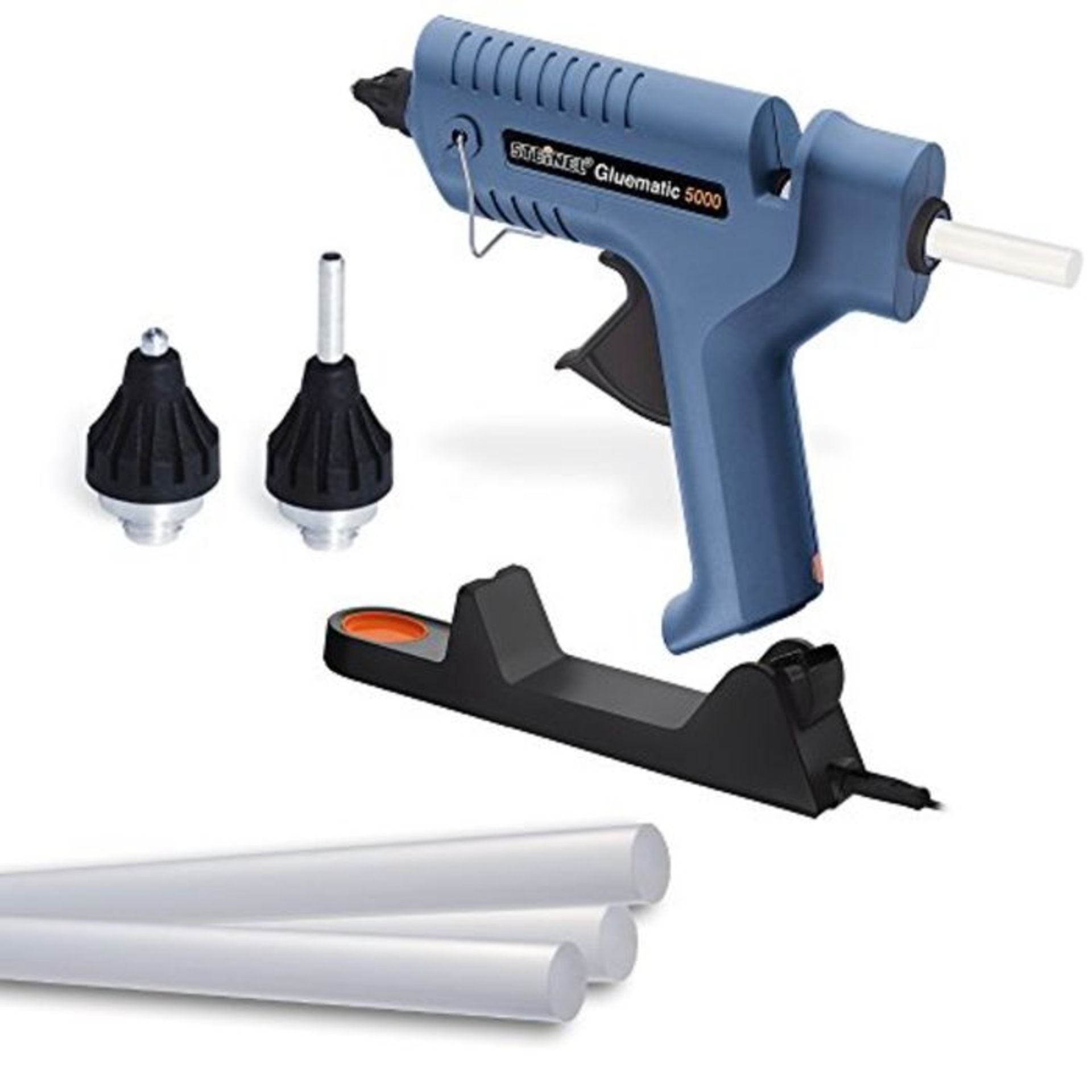 RRP £52.00 Steinel Hot Glue Gun Gluematic 5000 - incl. Charging Station, Drip Tray & 2 Nozzles -