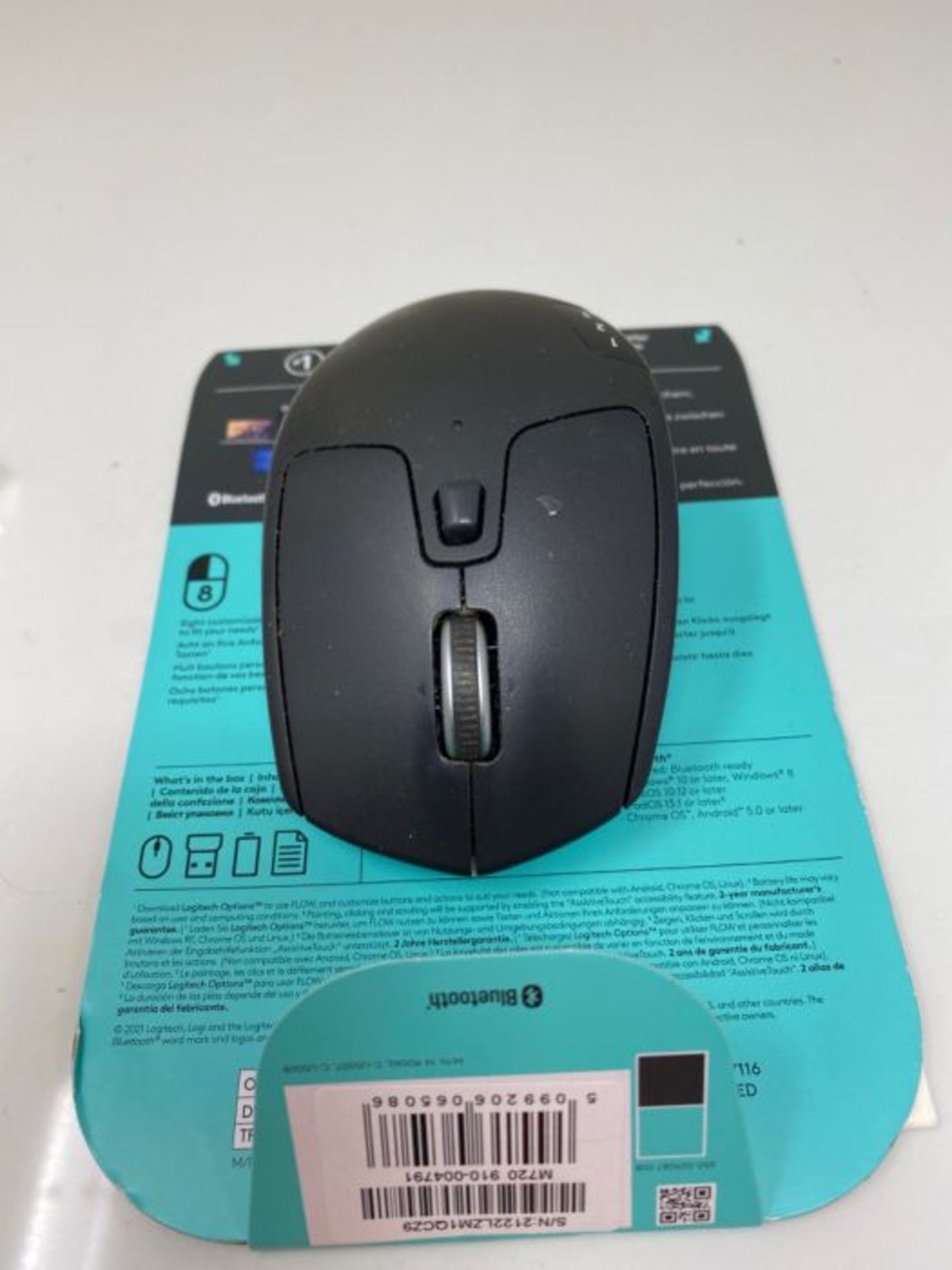 Logitech M720 Triathlon Wireless Mouse, Multi-Device, Bluetooth and 2.4 GHz with USB U - Image 2 of 2