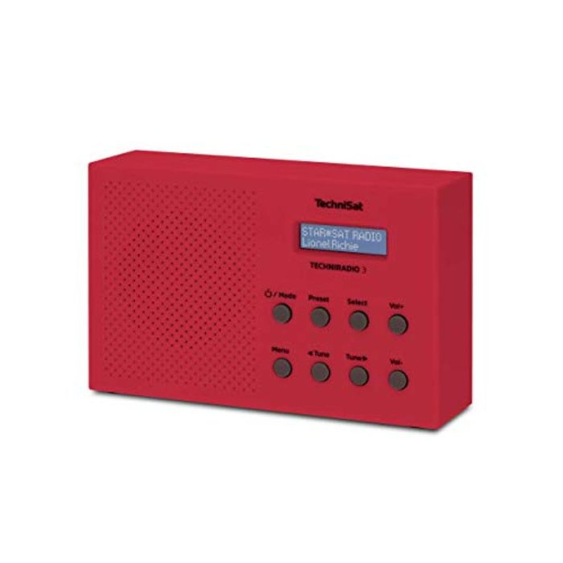TechniSat TechniRadio 3 DAB Radio (DAB, UKW, portabel, Radiowecker, Blockdesign) rot