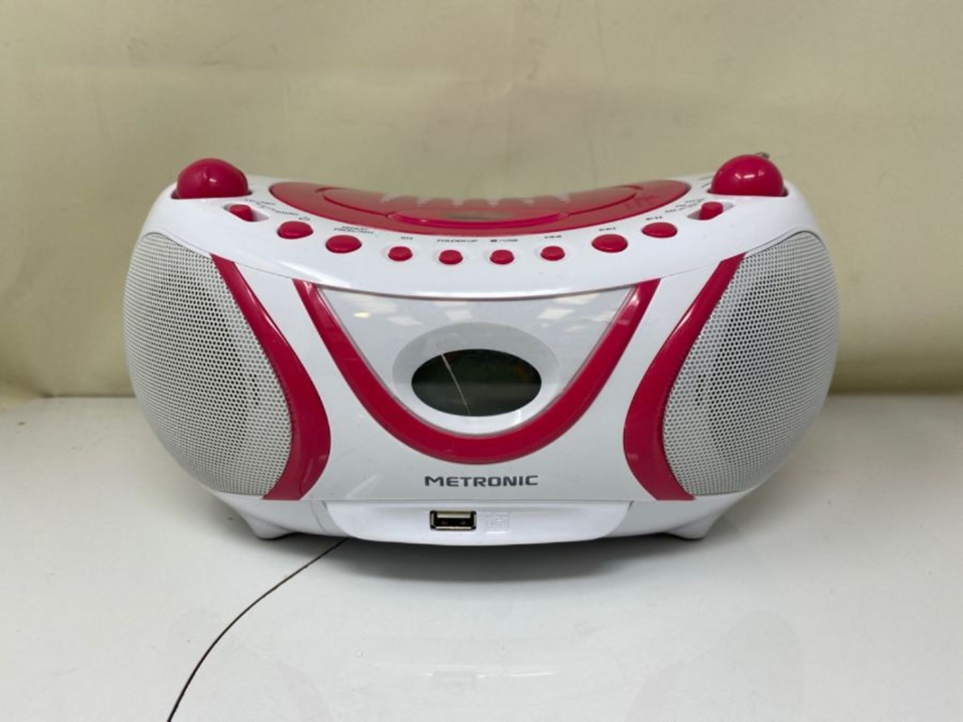 Metronic 477109 Radio / Lecteur CD / MP3 Portable Pop Pink avec Port USB - Rose et Bla - Image 3 of 3