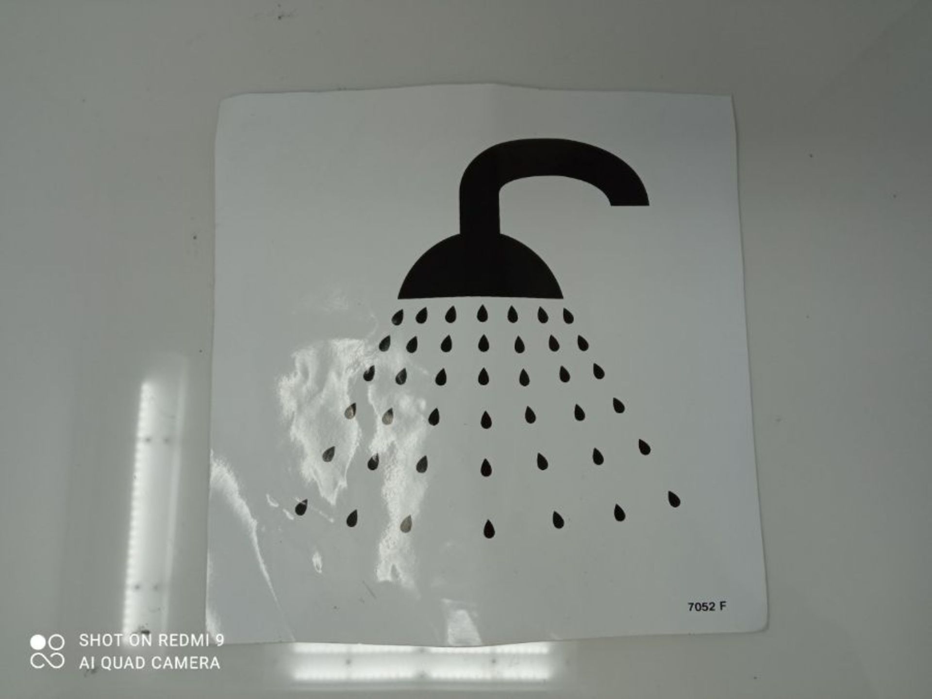 Caledonia Signs 27052F "Shower Symbol" Sign, Self Adhesive Vinyl, 200 mm x 200 mm - Image 2 of 2