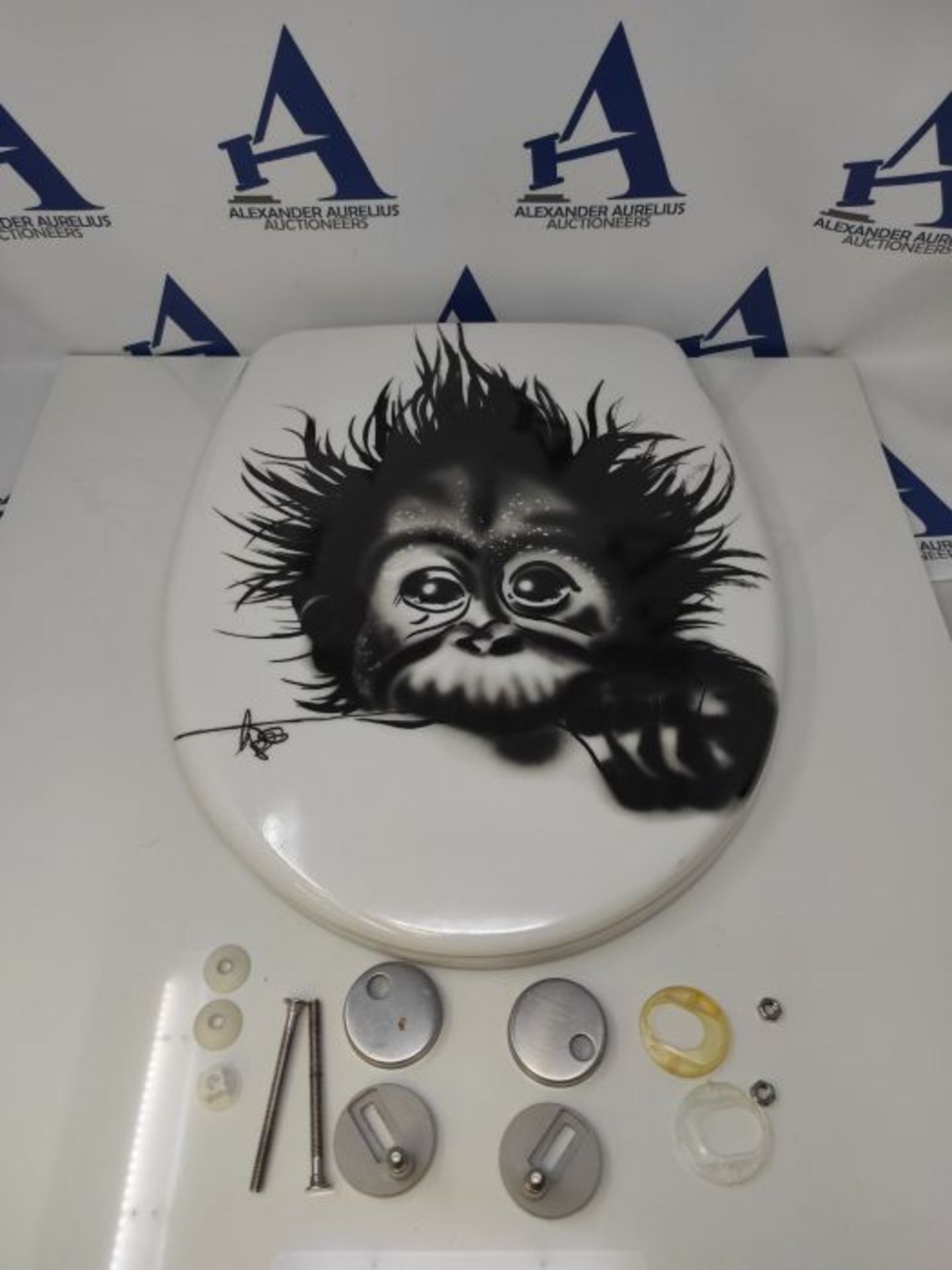 Diaqua Slow Motion - Nice Monkey Toilet Seat 40.5 - 46 x 37.5 cm, Multi-Coloured - Image 3 of 3