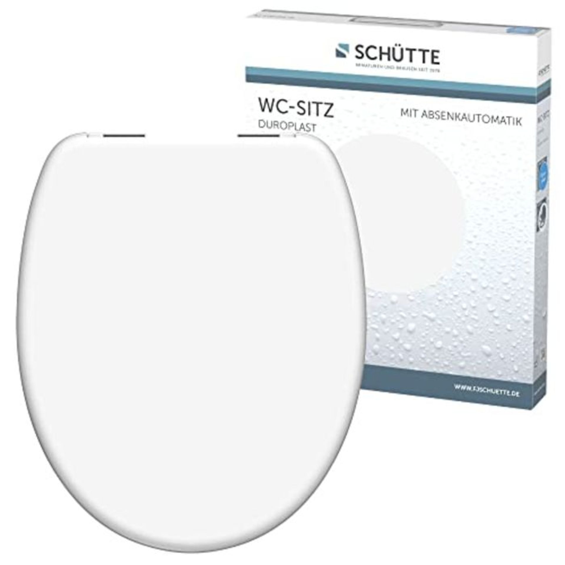 Schütte Weiß 82100 Duroplast Soft-Close Mechanism, Suitable for All Standard Bowls,