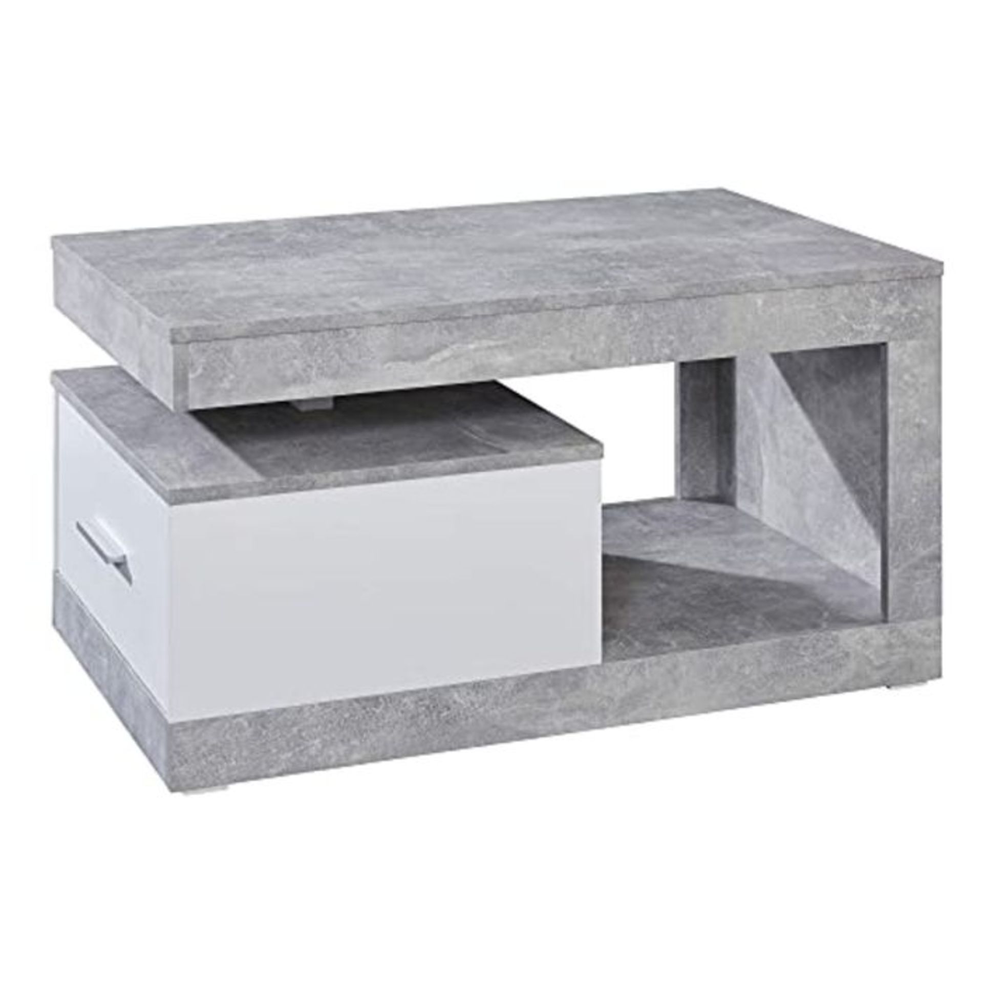 RRP £157.00 Furnline Living Room Coffee Table With Plenty Of Counter Space, Universal, Concrete St