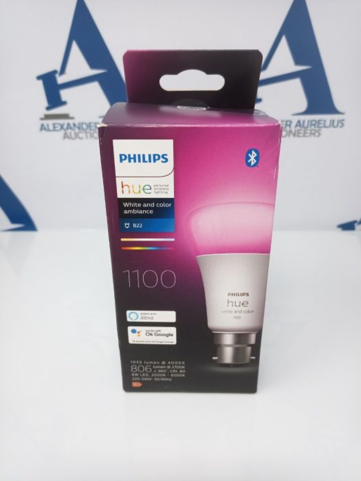 RRP £51.00 Philips Hue White and Color Ambiance, ampoule LED connect??e B22,Equivalent 75W, Com - Image 2 of 3