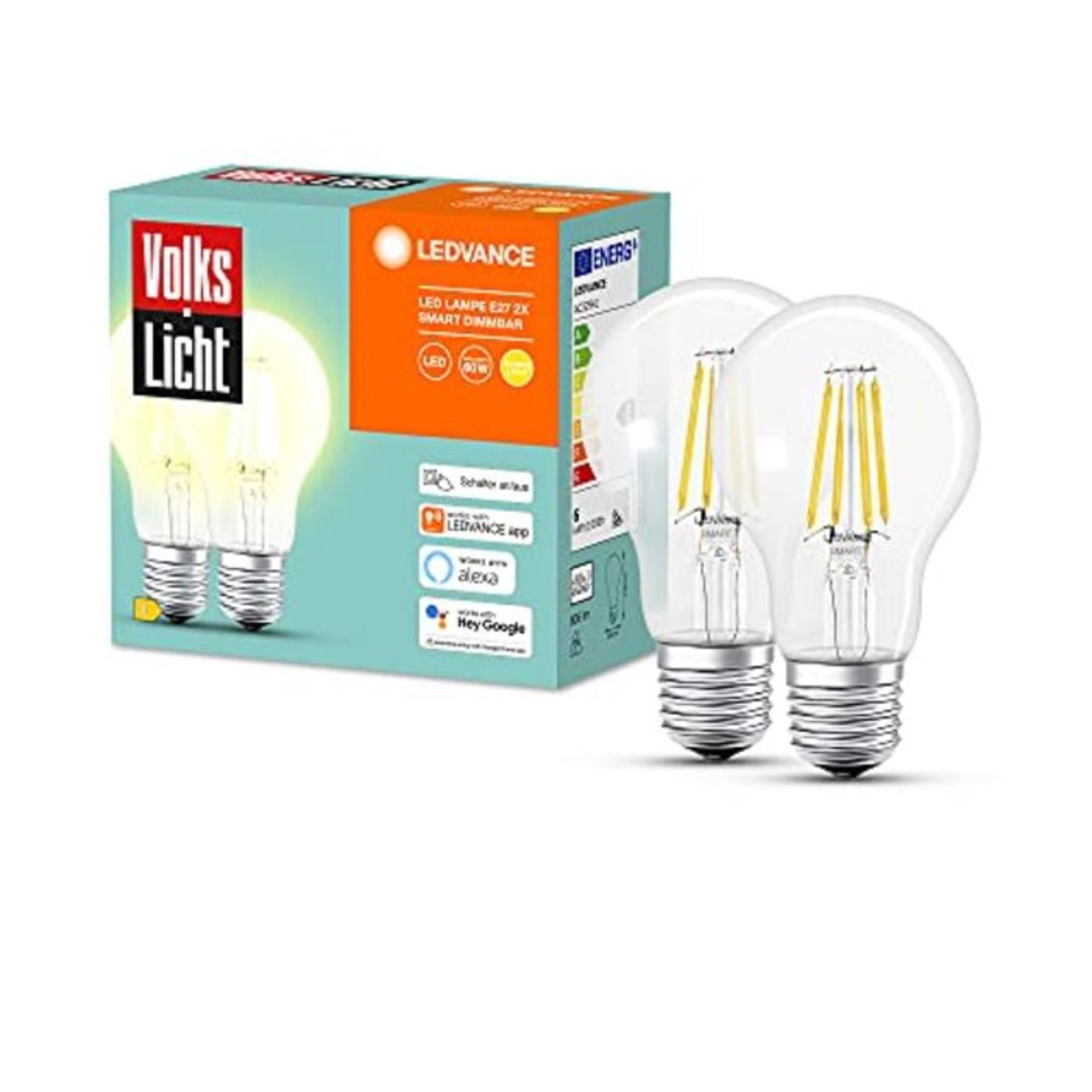 LEDVANCE Volks-Licht E27 Smarte LED Lampe | Bluetooth | warmweiss | dimmbare GlÃ¼hbi