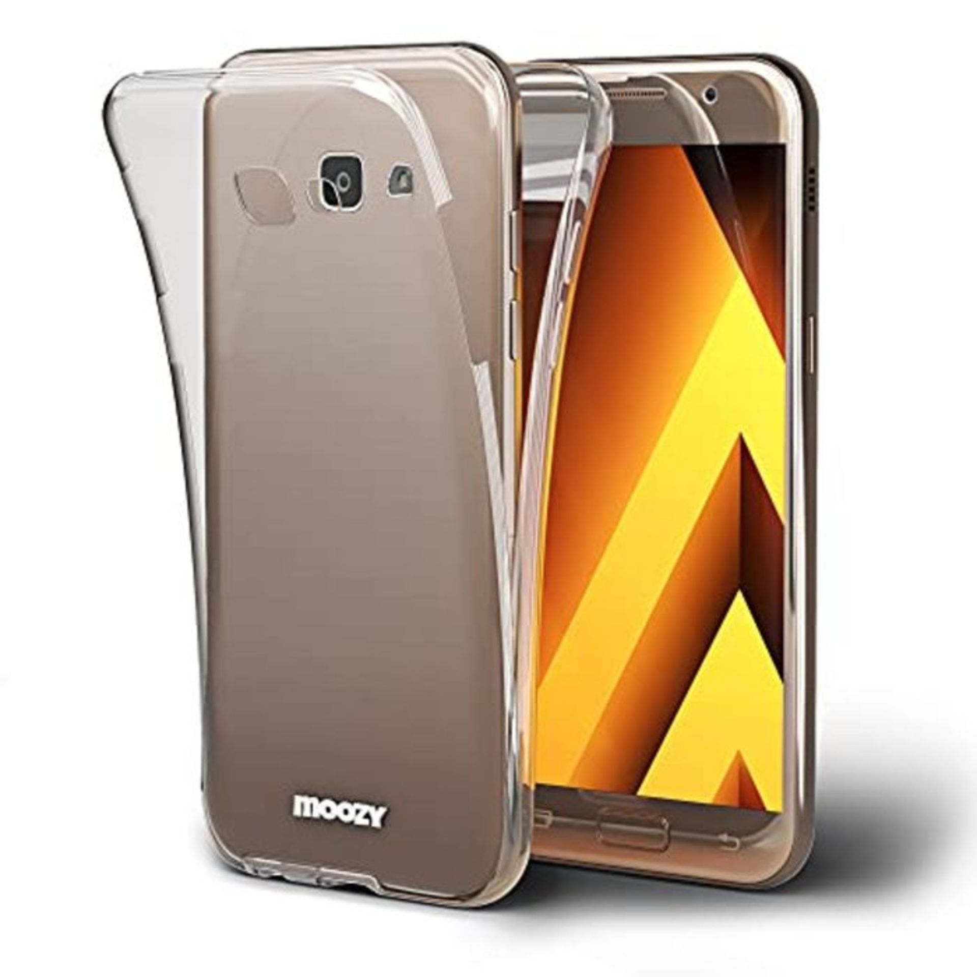 Moozy 360 Degree Case for Samsung A5 2017 - Full body Front and Back Slim Clear Transp