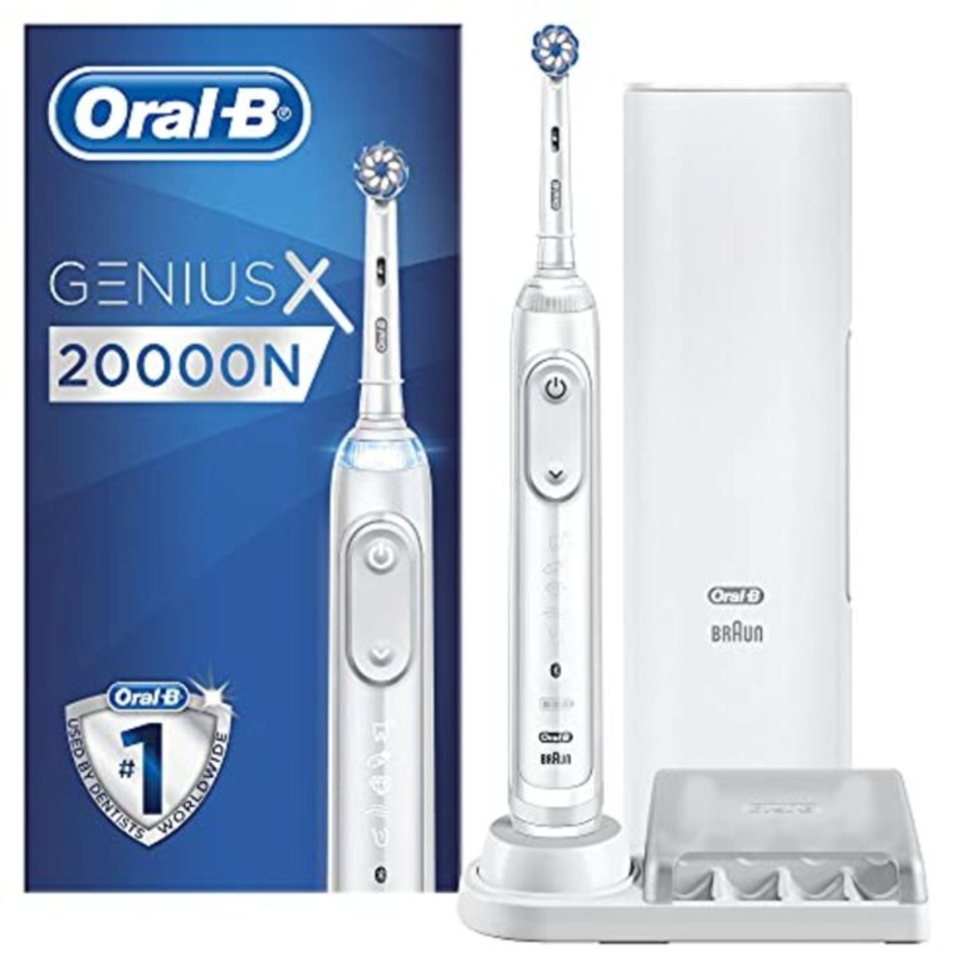 RRP £139.00 Oral-B Genius X Spazzolino Elettrico Ricaricabile, 1 Spazzolino Bianco con Intelligenz