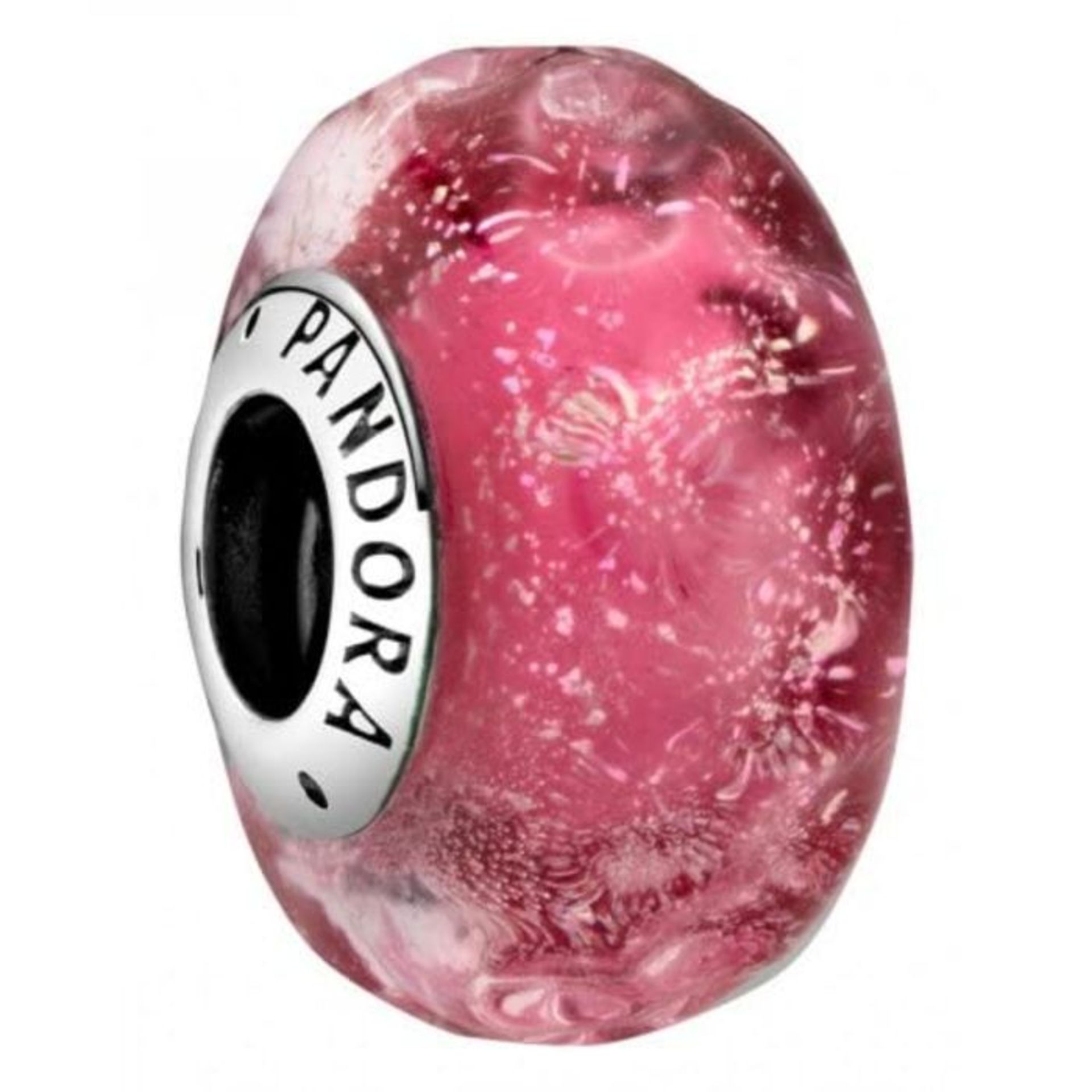 [CRACKED] Charm Pandora 798872C00 donna in vetro di Murano argento.