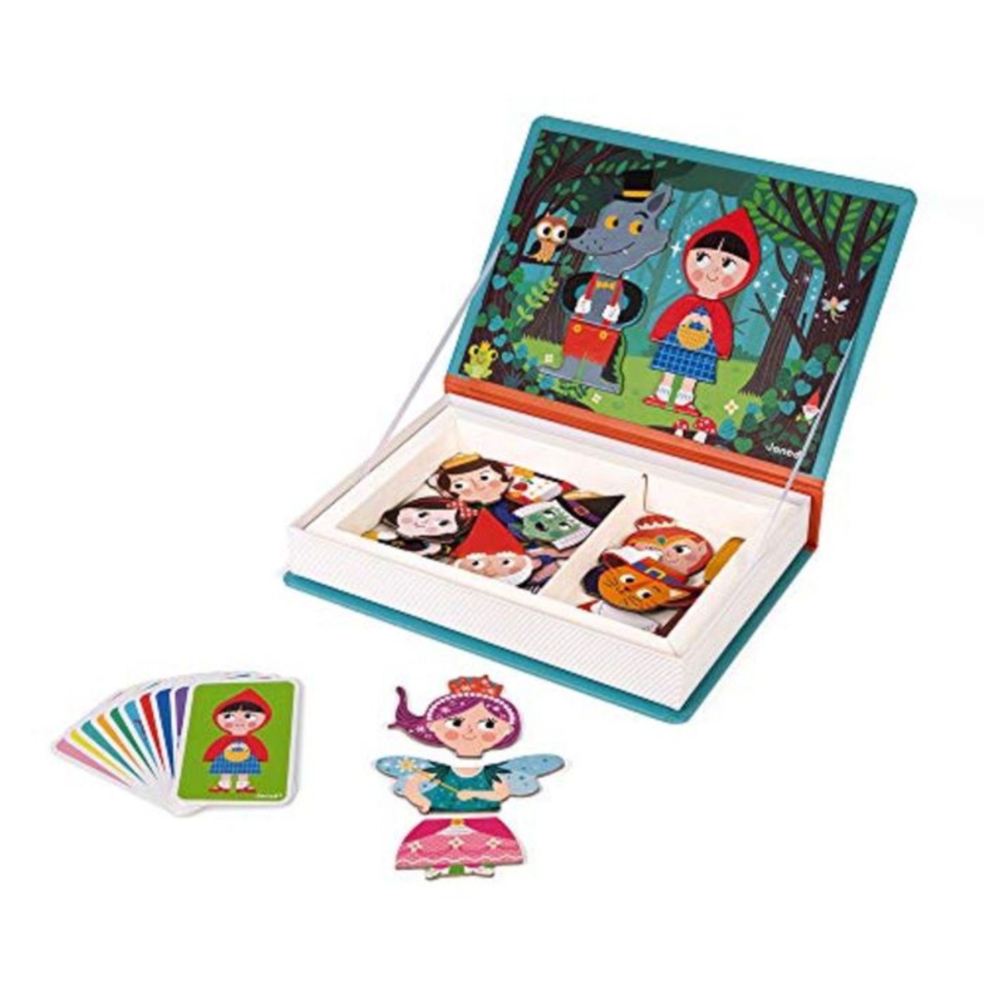 Janod - Magneti'Book Story Book - 40-Piece Magnetic Educational Set - Encourages Motor