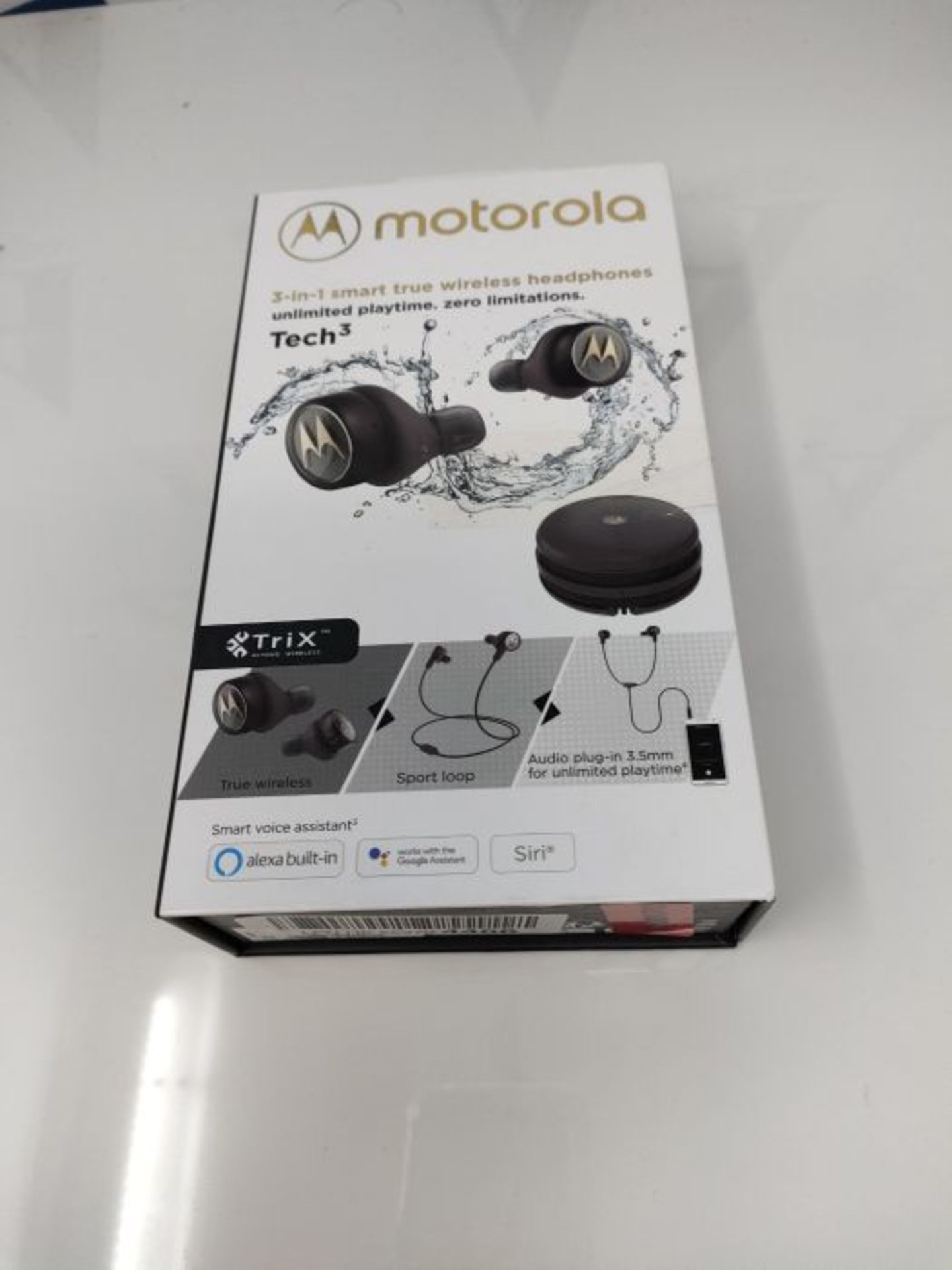 RRP £90.00 Motorola Tech3 Bluetooth Kopfhörer - 3-in-1 True Wireless Kopfhörer, Sportkabel, Aud - Image 2 of 3