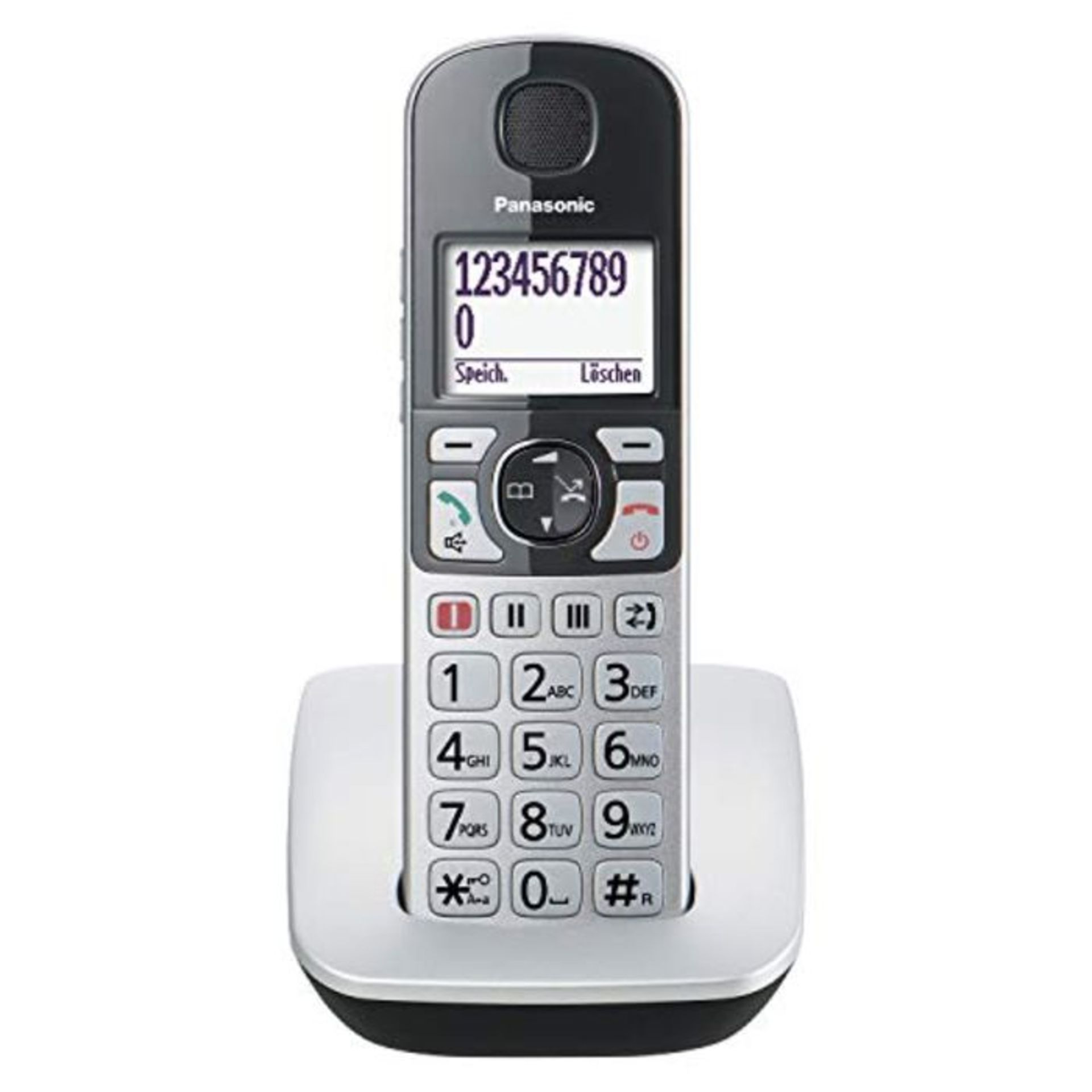 RRP £52.00 Panasonic KX-TGE510GS DECT Seniorentelefon mit Notruf (GroÃxtastentelefon, schnurlos