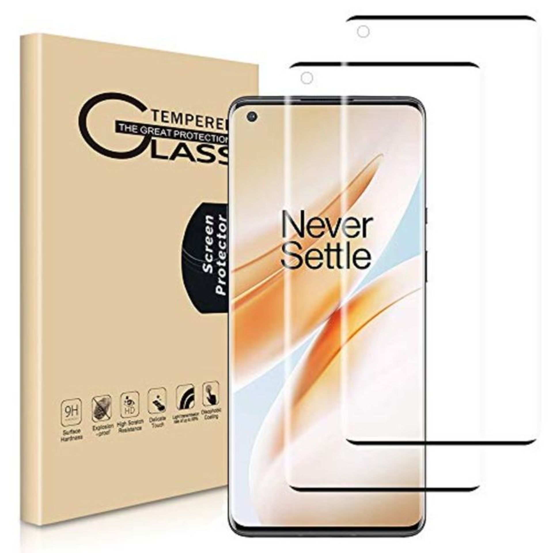 RHESHINE OnePlus 8 Pro Screen Protector, [2 Pack] Fingerprints Sensor Compatible, Ultr