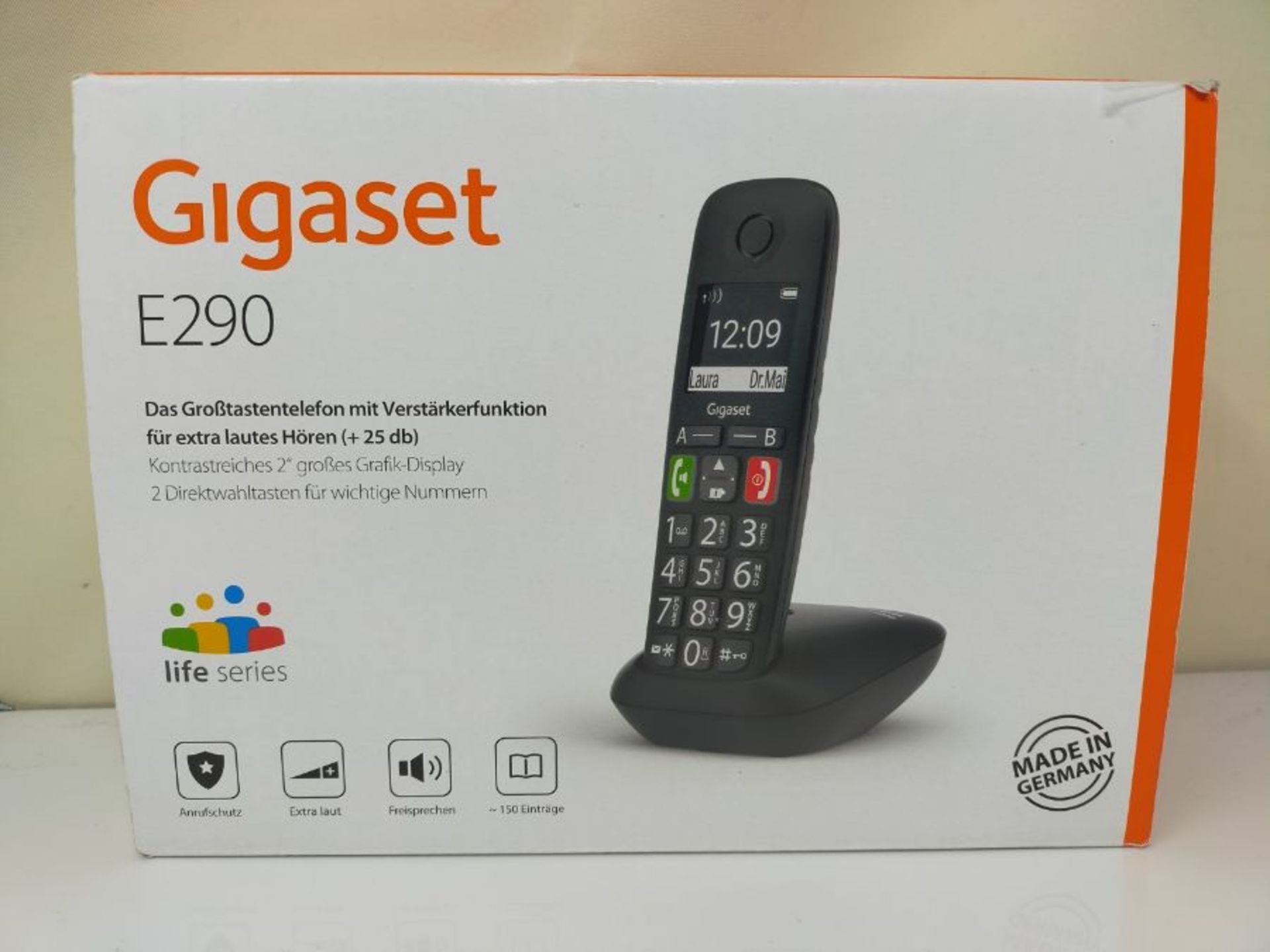 Gigaset E290 - Schnurloses Senioren-Telefon ohne Anrufbeantworter mit großen Tasten - - Image 2 of 3