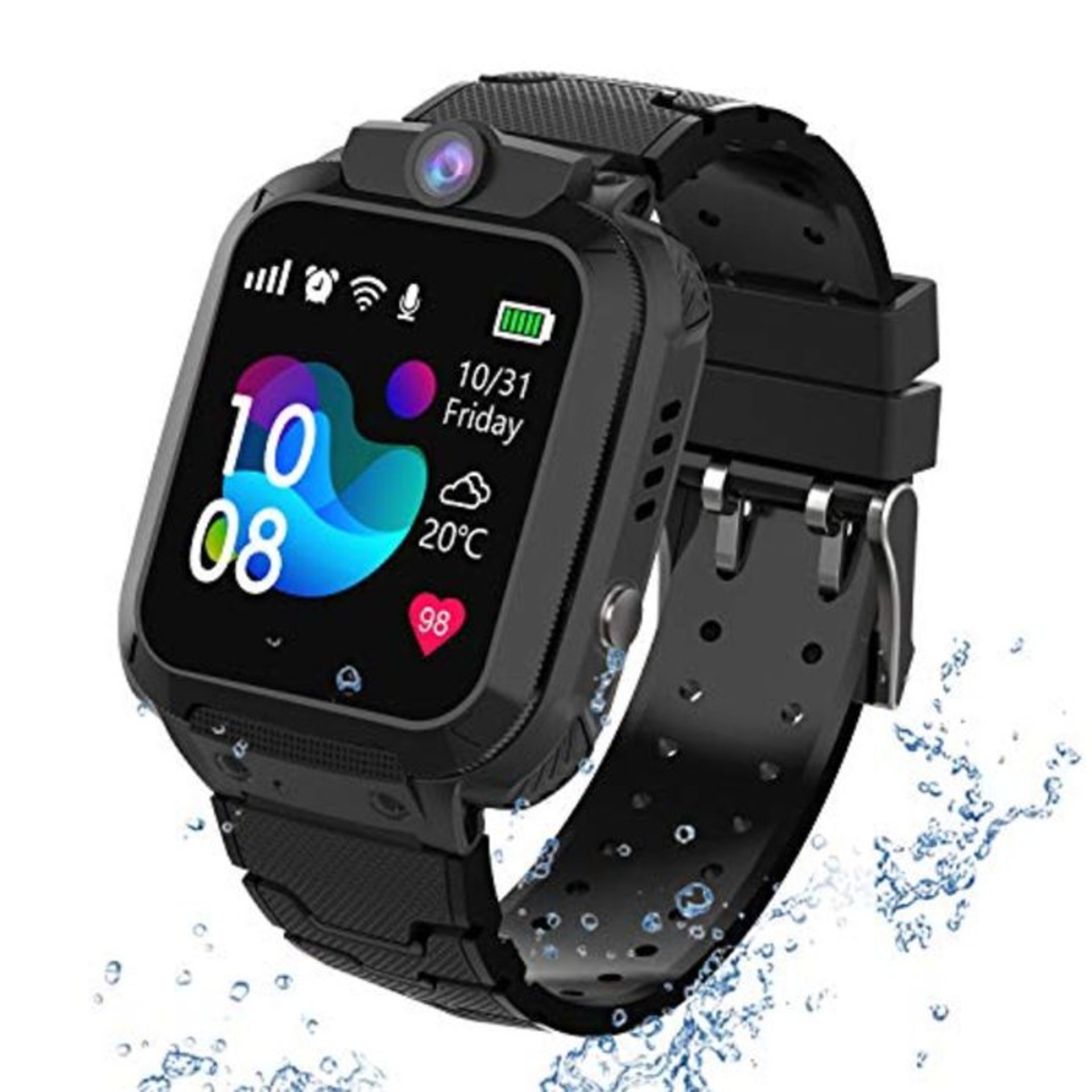 GPS Kids Smart Watch Waterproof Phone, Children's Student Watch GPS Tracking Locator A