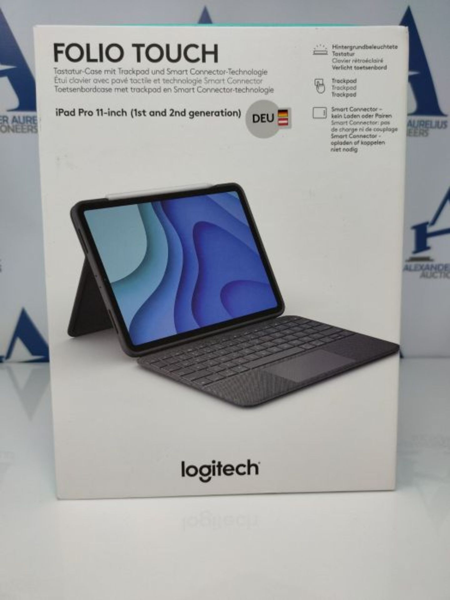 RRP £115.00 Logitech Folio Touch iPad Keyboard Case, QWERTZ German layout - Graphite - Image 2 of 3
