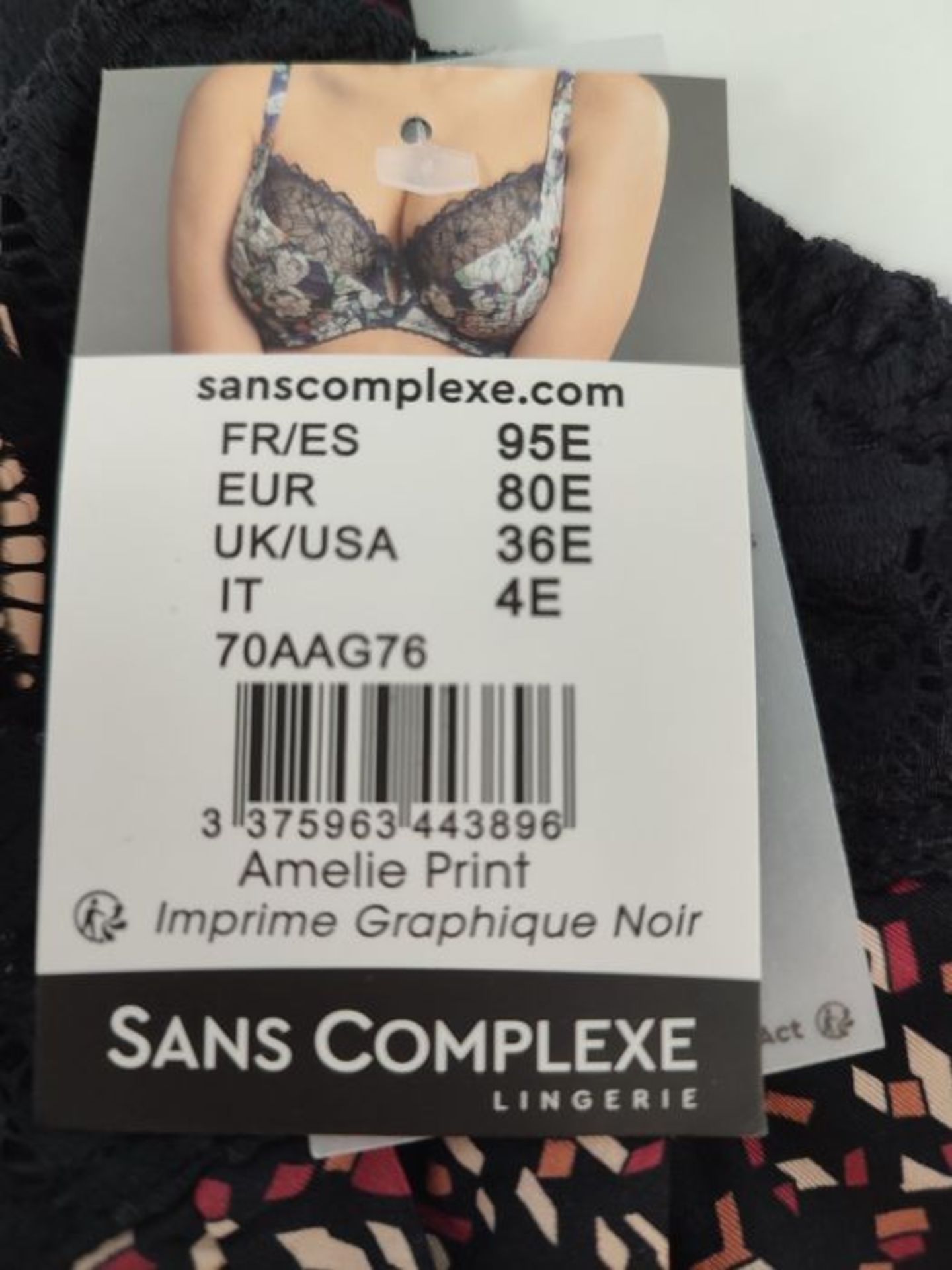 Sans Complexe Women's Amelie Print 70AAG76 Classic Underwired Bra, Imprime Graphique N - Image 3 of 3