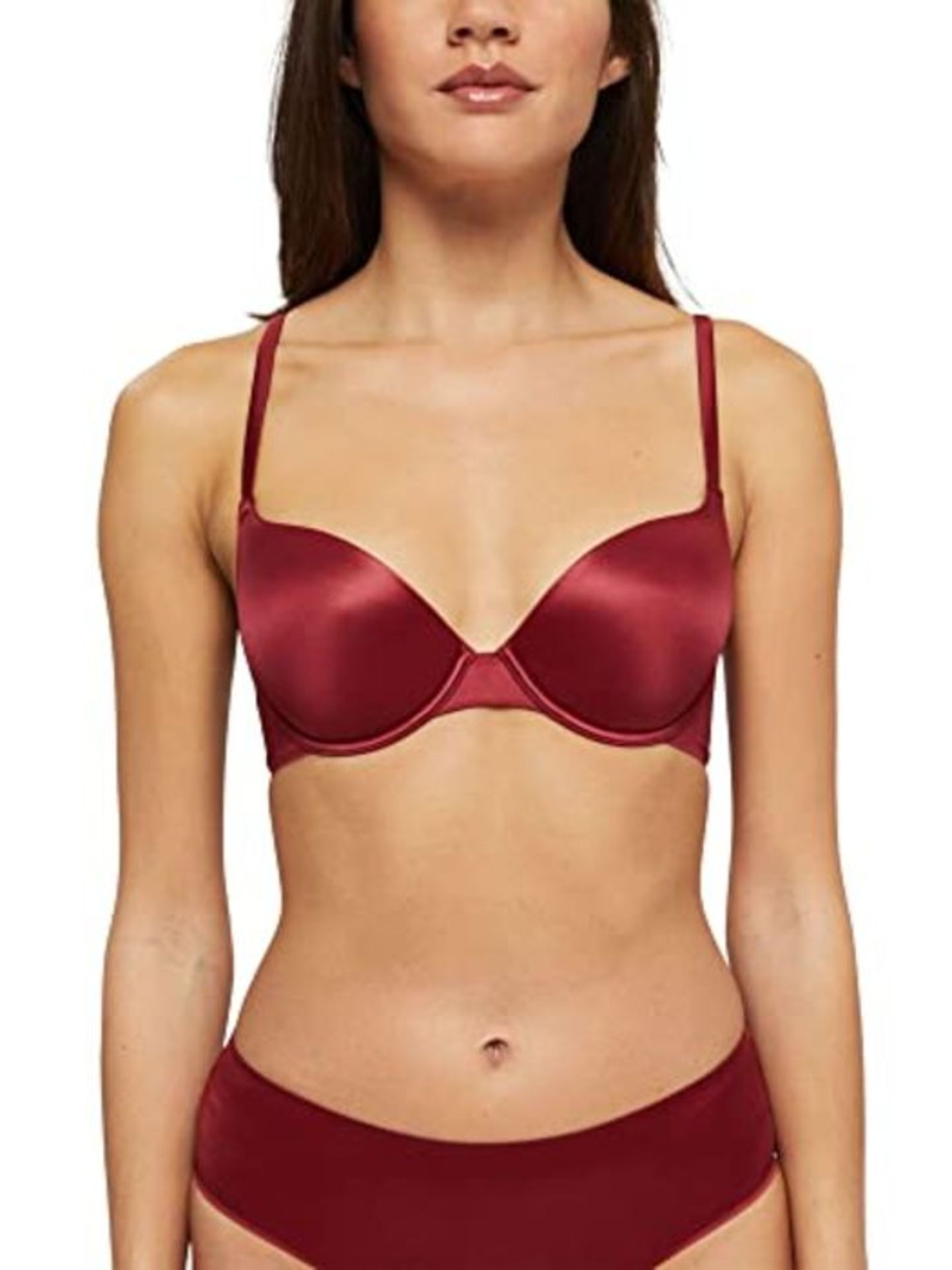 ESPRIT Women's Soft Shine Sexy Padded Bra, Cherry red, 40C