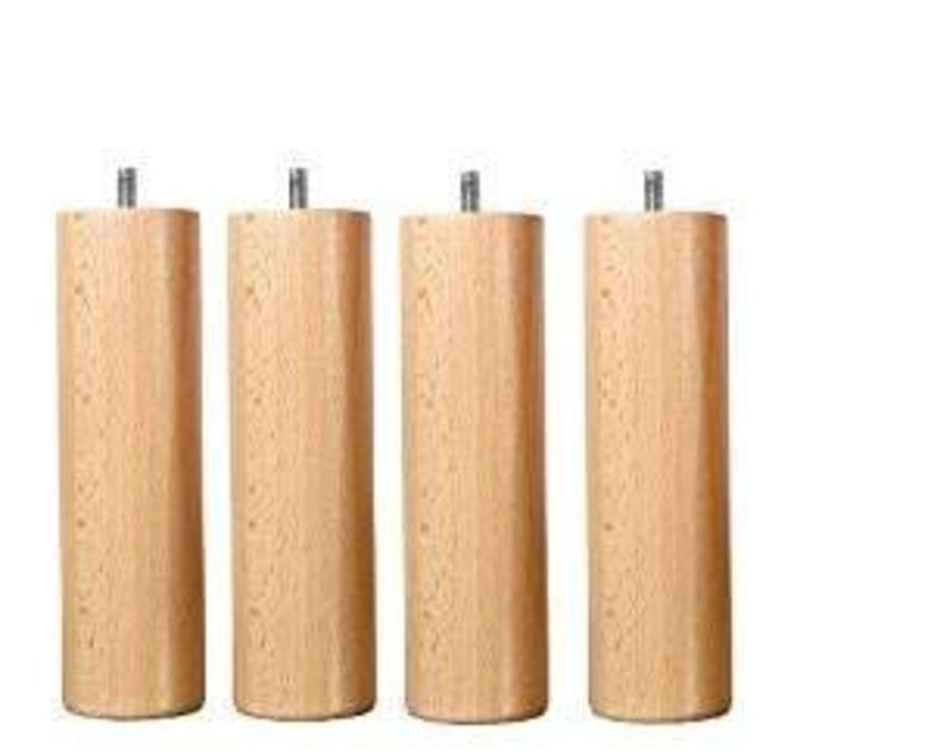 Set of 4 Wooden Legs, 20 cm, Natural Varnish Finish Pour Sommier tapissier cadre bois