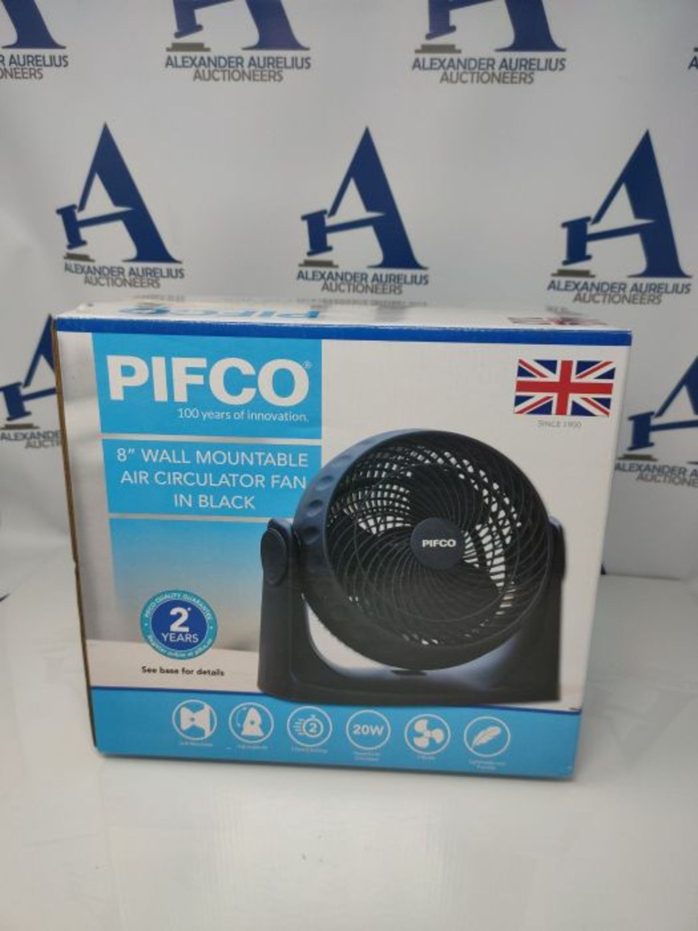 PIFCO P52003 Desk Fan, 2 Speed Settings, Wall Mountable, Air Circulator System, Adjust - Image 2 of 3