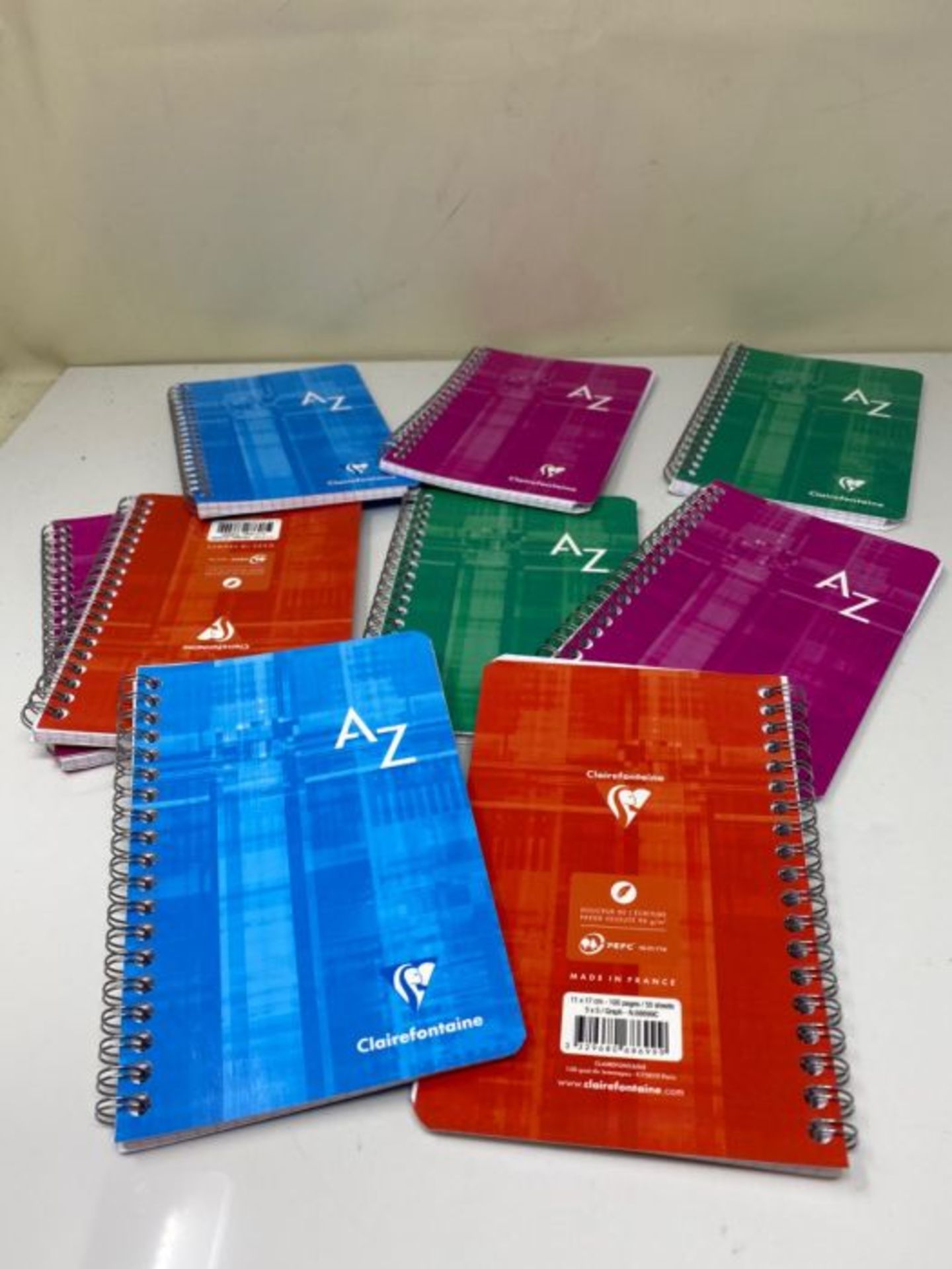 Clairefontaine 68699C Wire Bound Indexed Books, 11 x 17 cm, Squared, 90 g, 50 Sheets - - Image 3 of 3