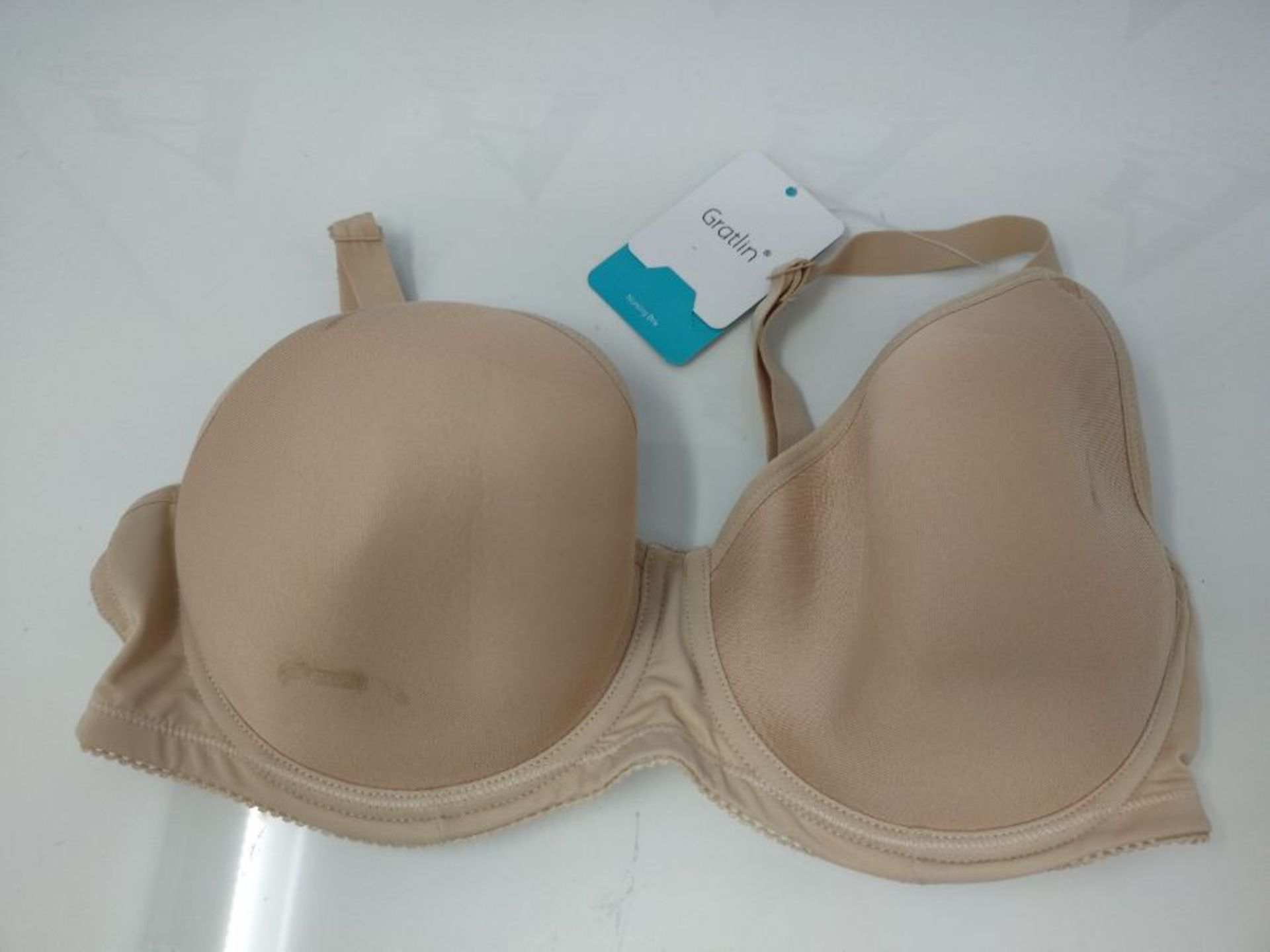Gratlin Women's Underwire Support Padded Meternity Nursing Bra Breastfeeding Nude 34DD - Image 2 of 2