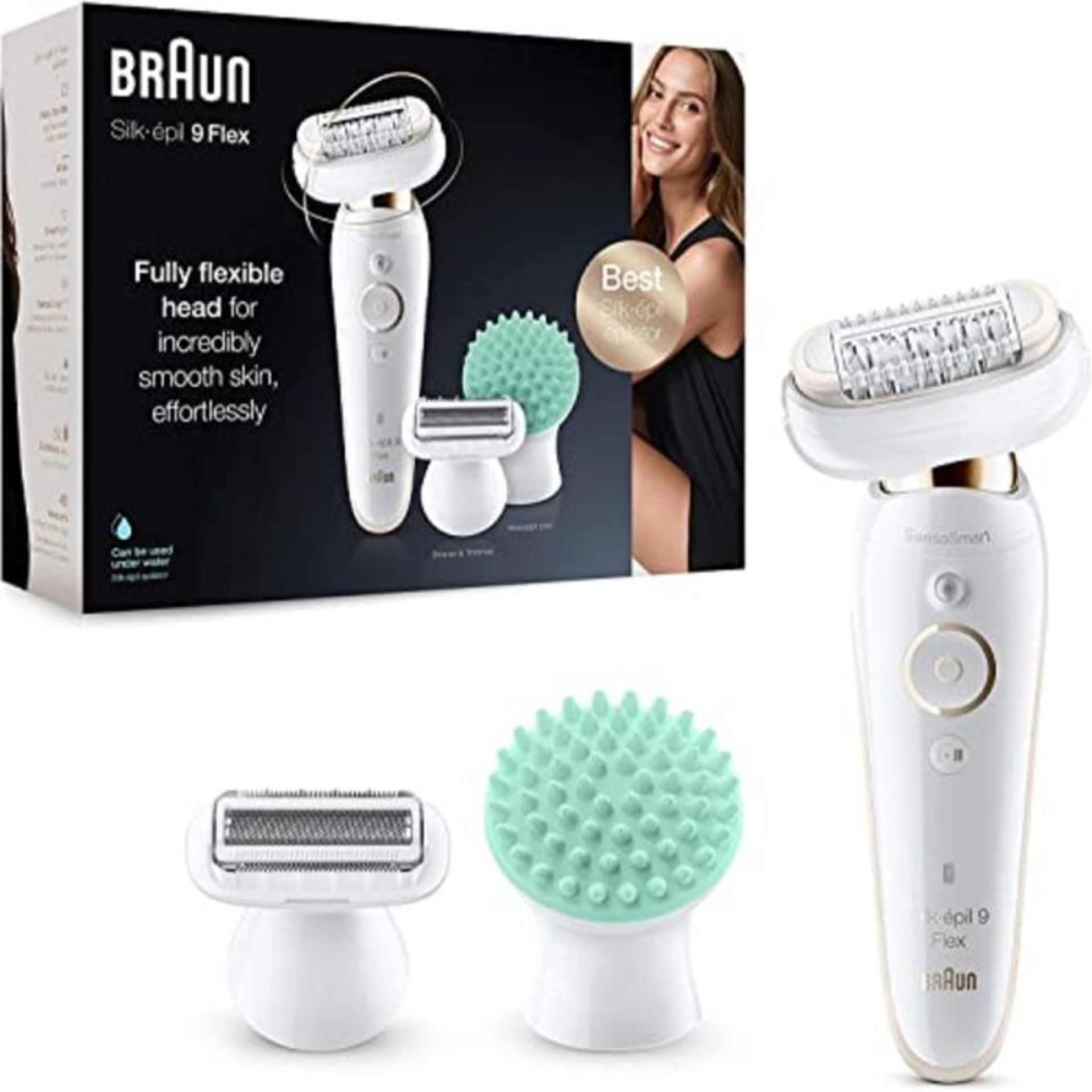 RRP £156.00 Braun Silk-épil 9 Flex Epilator, Flexible Head for Easier Hair Removal with Ladies El