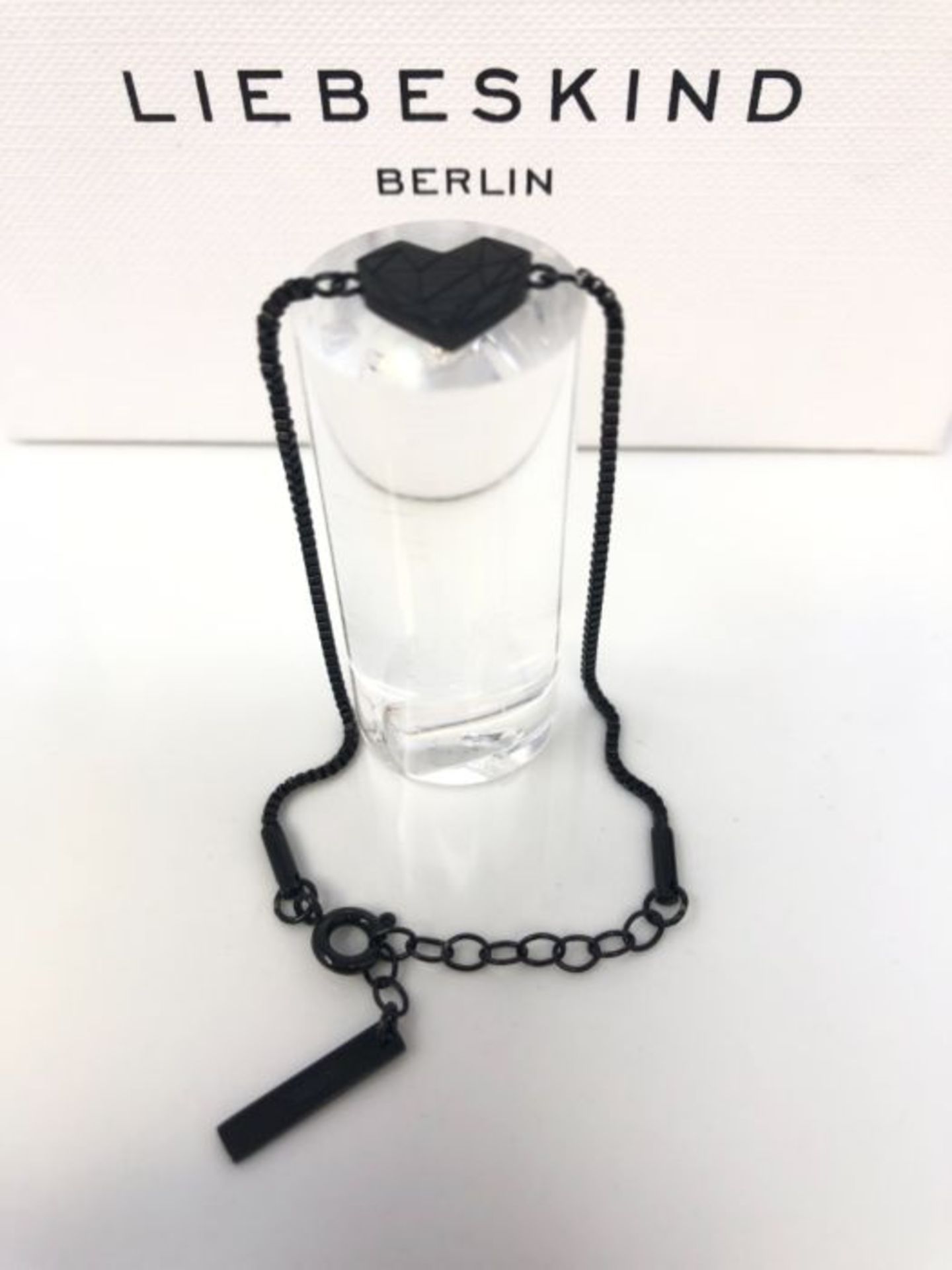 Liebeskind Berlin Bracelet femme coeur acier inoxydable argent 20 cm (noir), LJ-0328-B - Image 2 of 3