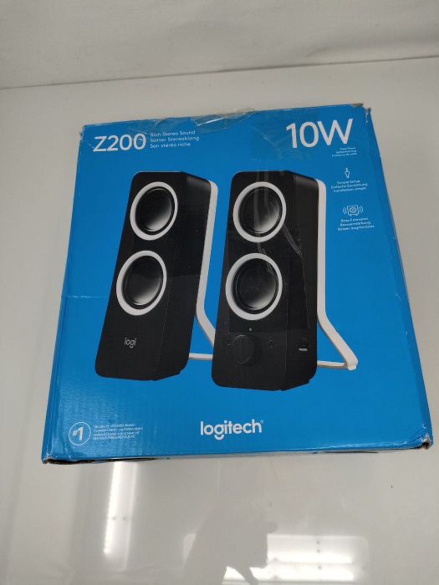 Logitech Z200 2.0 Lautsprecher mit Subwoofer, Surround Sound, 10 Watt Spitzenleistung,