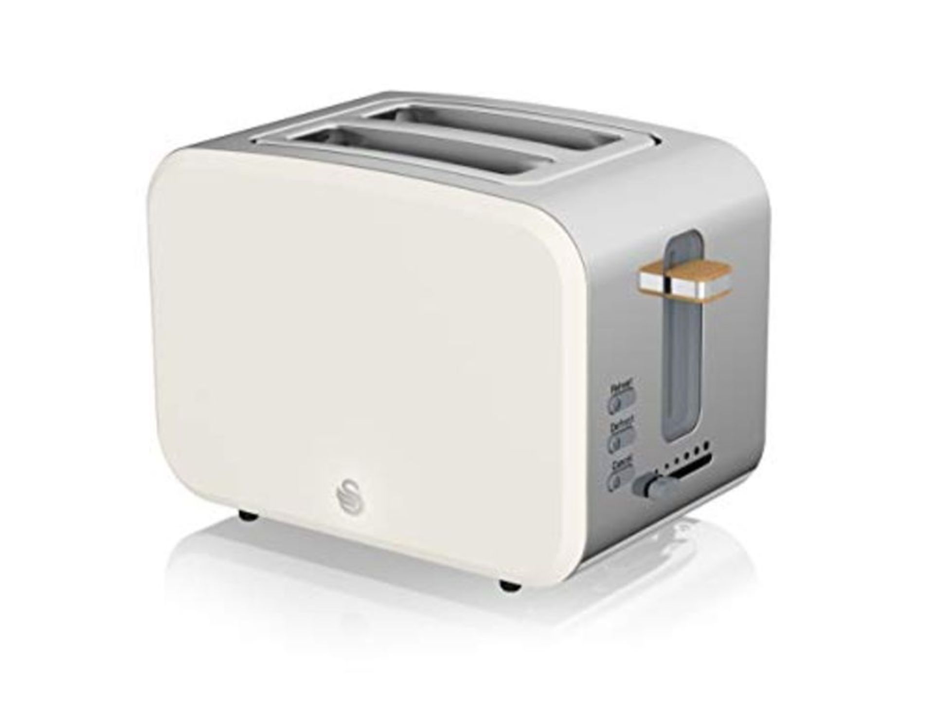 Swan Nordic Wide Slot Toaster with 2 Slices, 3 Functions, 6 Browning Levels, Modern De