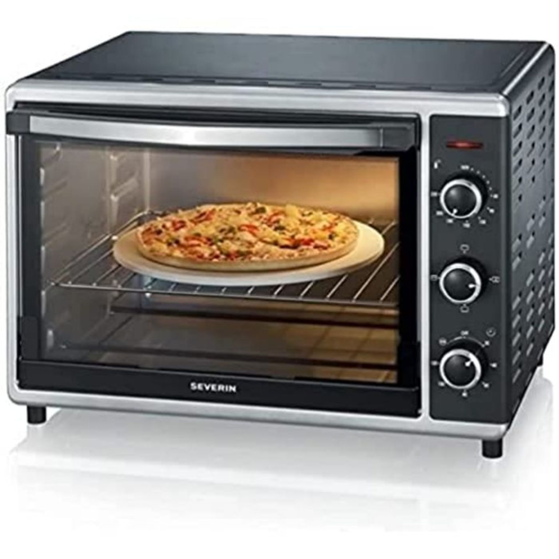 RRP £117.00 Severin Mini electric oven with hot air function and with 1800 W of power 2058, black - Image 4 of 6