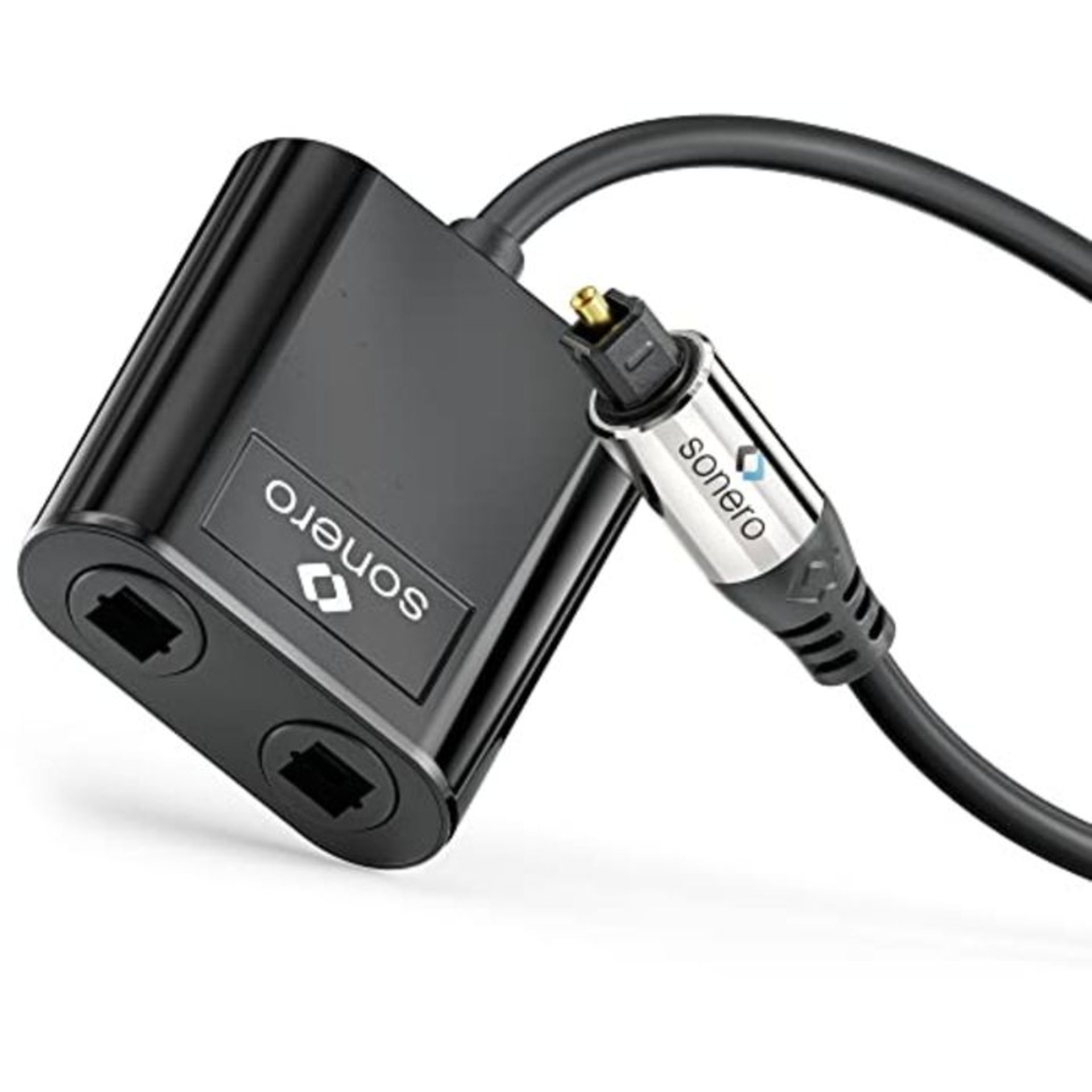 Sonero Premium Toslink Splitter, 1x Male Input, 2x Female Output, S/PDIF Digital Audio