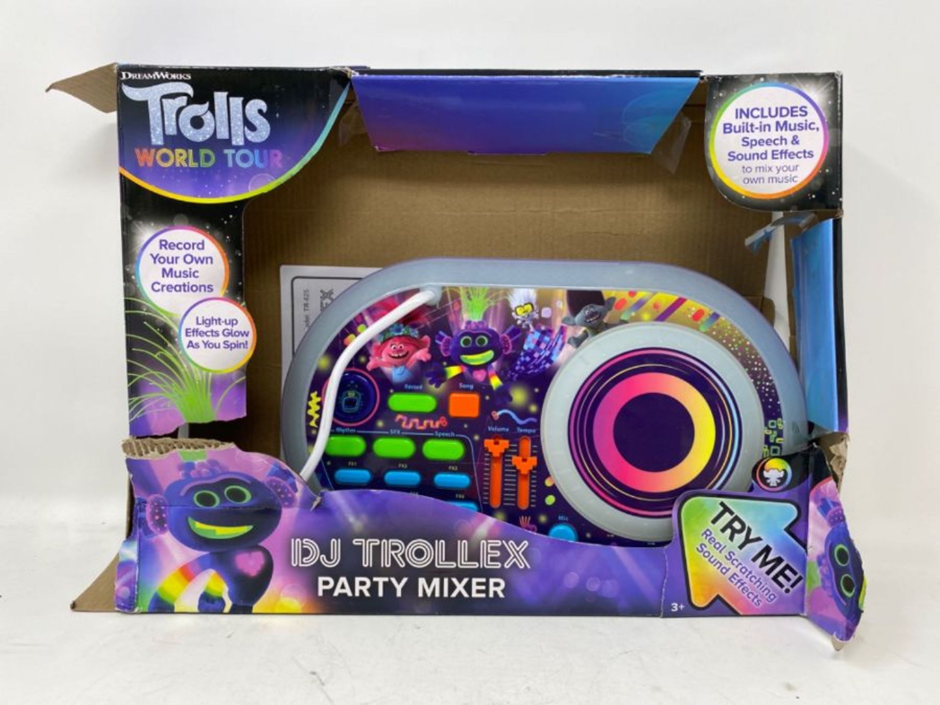 RRP £52.00 ekids Trolls World Tour Karaoke DJ-Pult mit Mikrofon & Soundeffekten fÃ¼r Kinder - Image 2 of 3