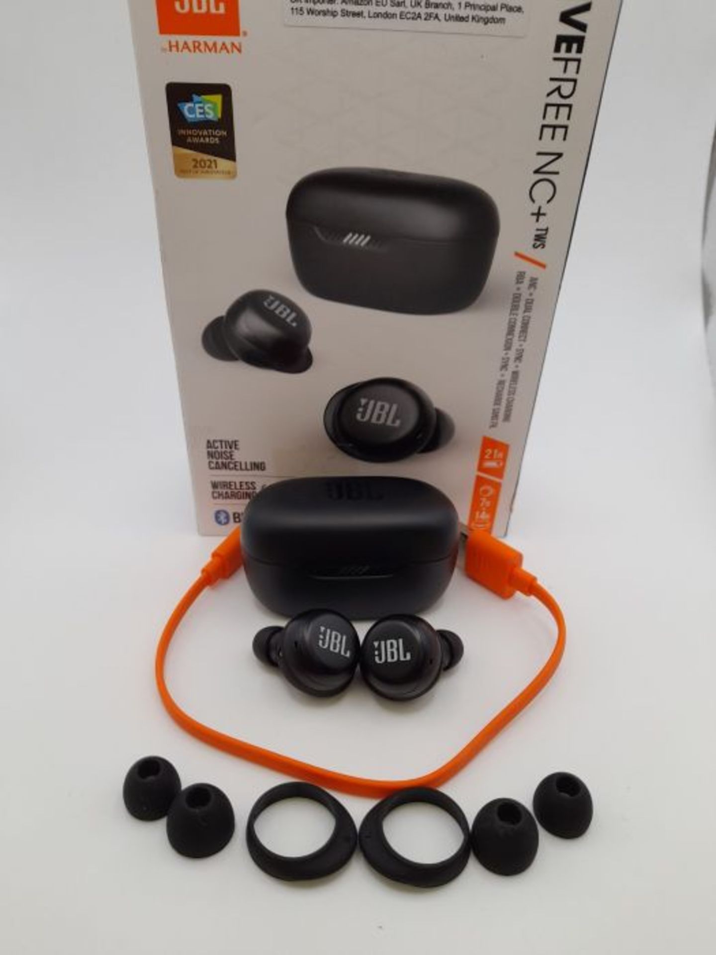 RRP £134.00 JBL Live Free Nc+ Tws - True Wireless Bluetooth Earbuds with Charging Case, in Black - Image 3 of 3