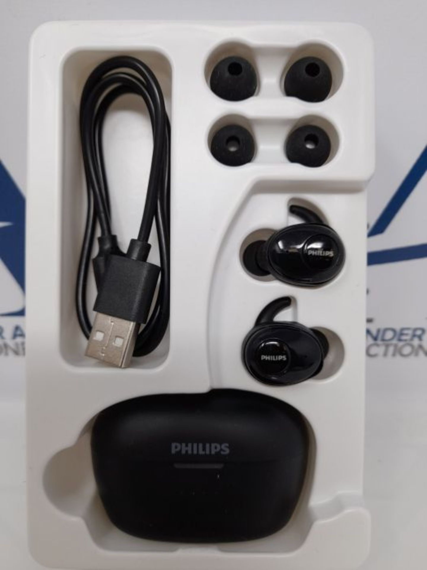 RRP £75.00 [CRACKED] PHILIPS Cuffie in Ear True Wireless T3215BK/00, Bluetooth, Assistente Vocale - Image 2 of 3
