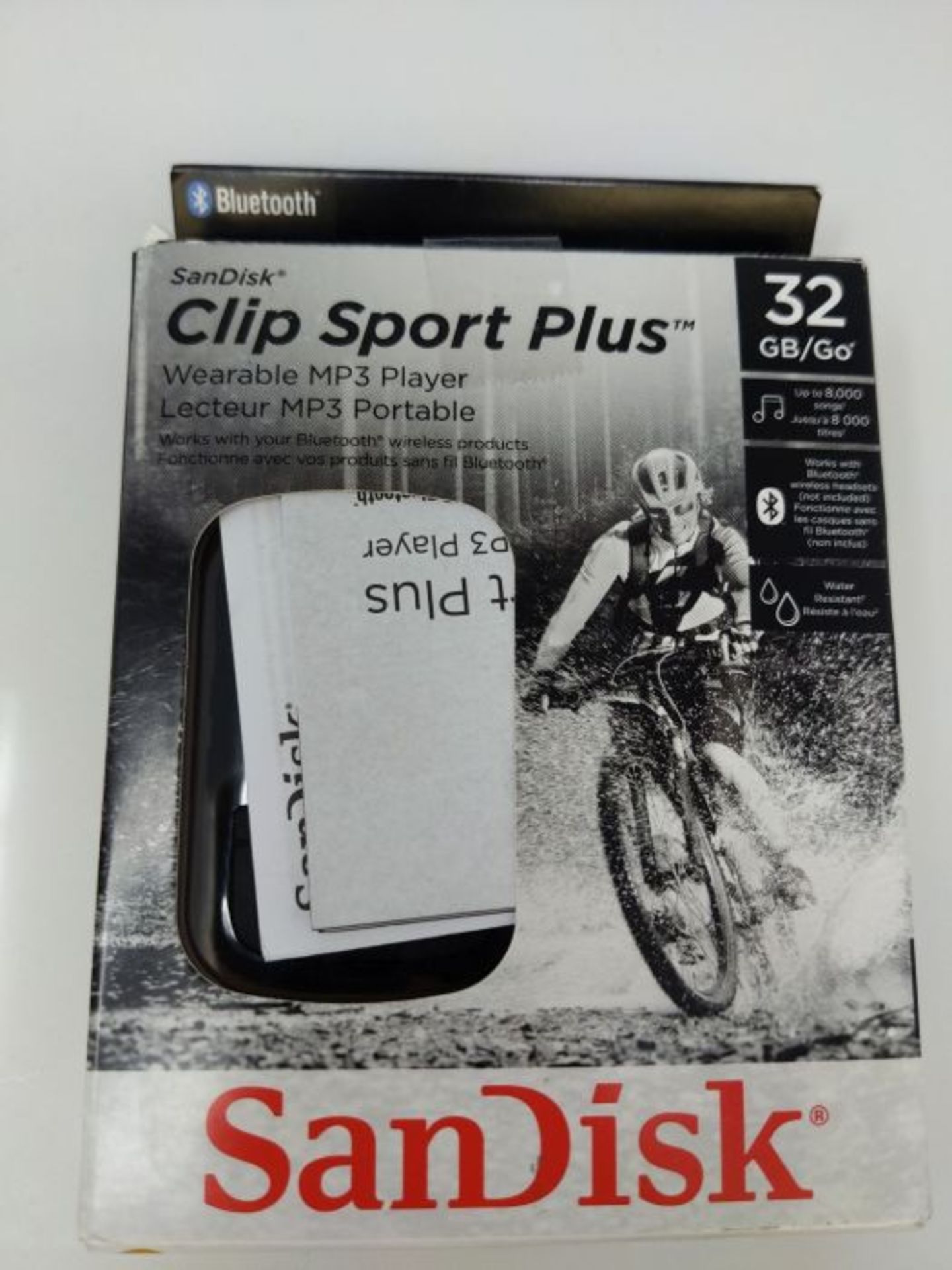 SanDisk Clip Sport Plus 32GB Wearable, Bluetooth MP3 Player - Black - Image 2 of 3