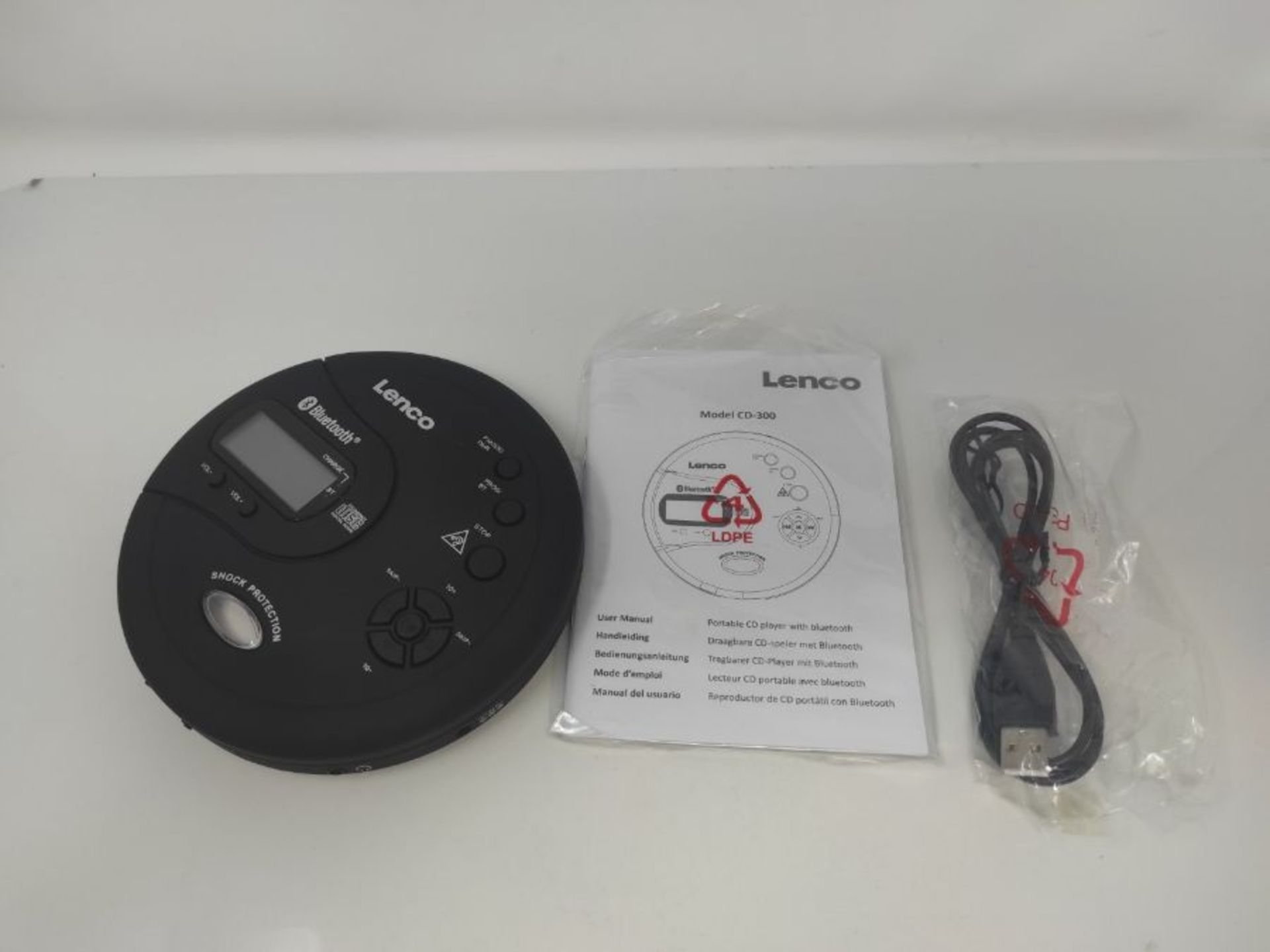 RRP £50.00 Lenco CD-300 - Tragbarer CD-Player Walkman - Bluetooth Diskman - CD Walkman - MP3 Funk - Image 3 of 3