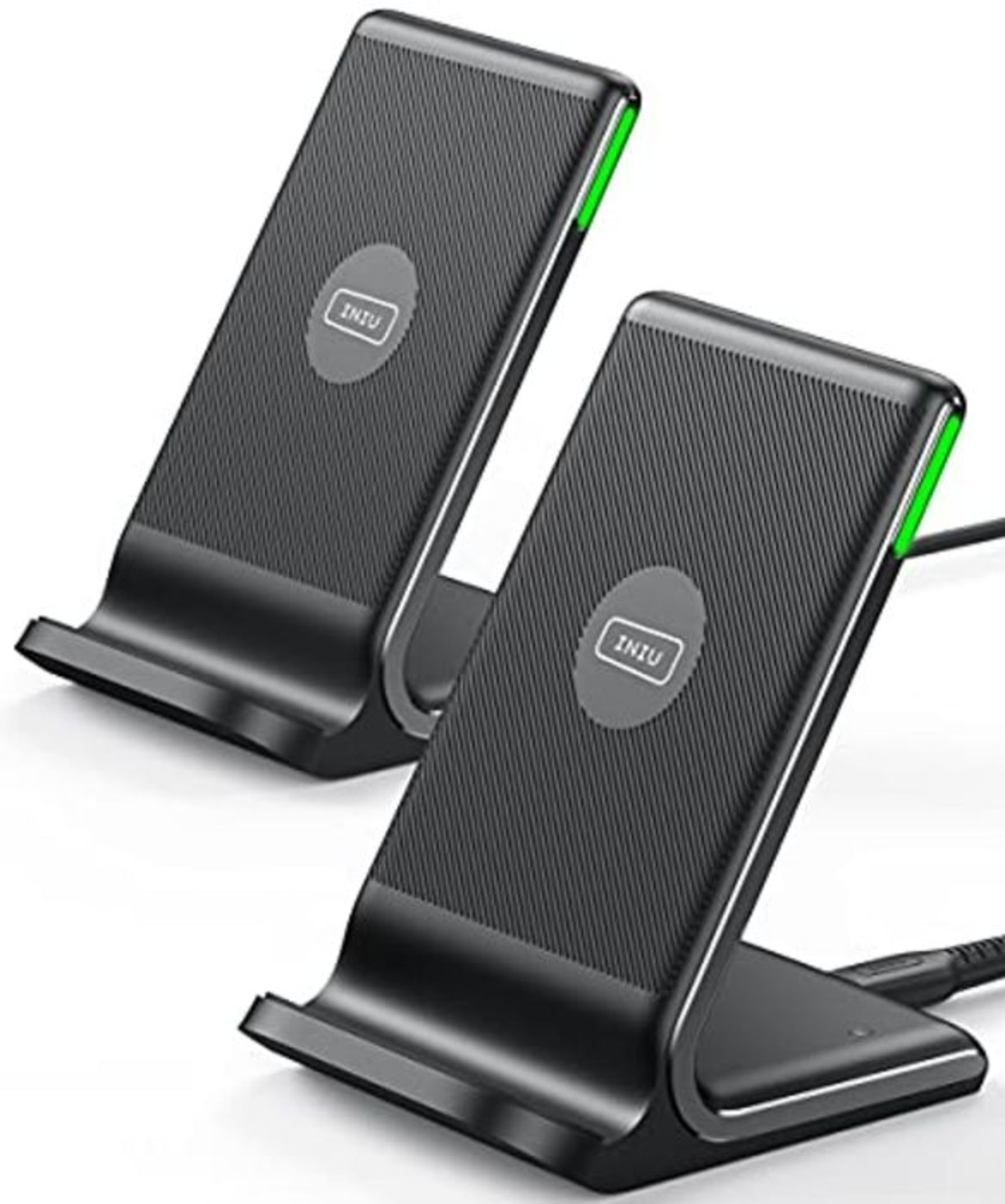 INIU Wireless Charger, [2 Pack] 15W Qi Certified, Induction Charger with Dual Coil and