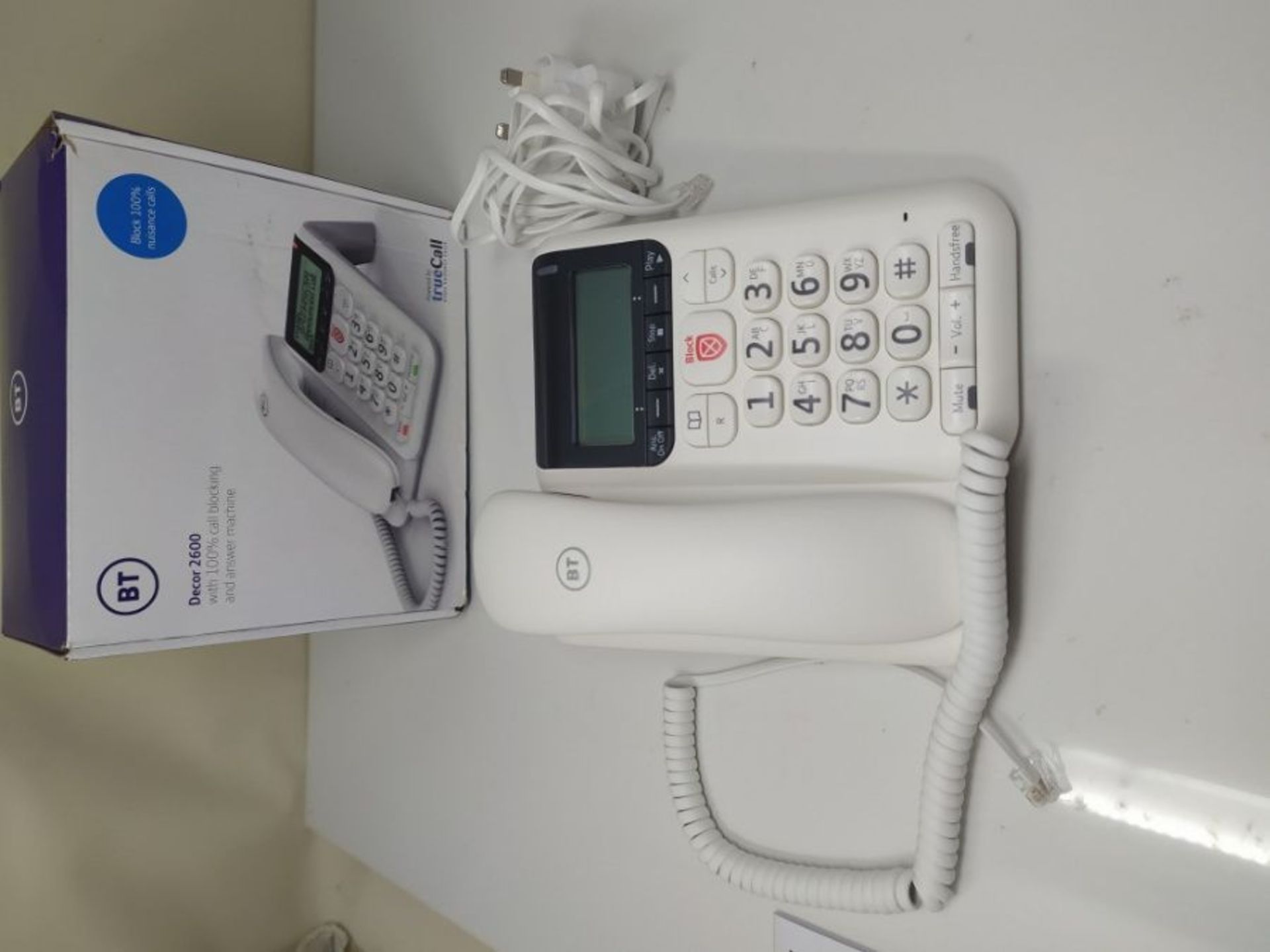 BT Decor Advanced Call Blocker Corded Telephone, White - Image 2 of 2