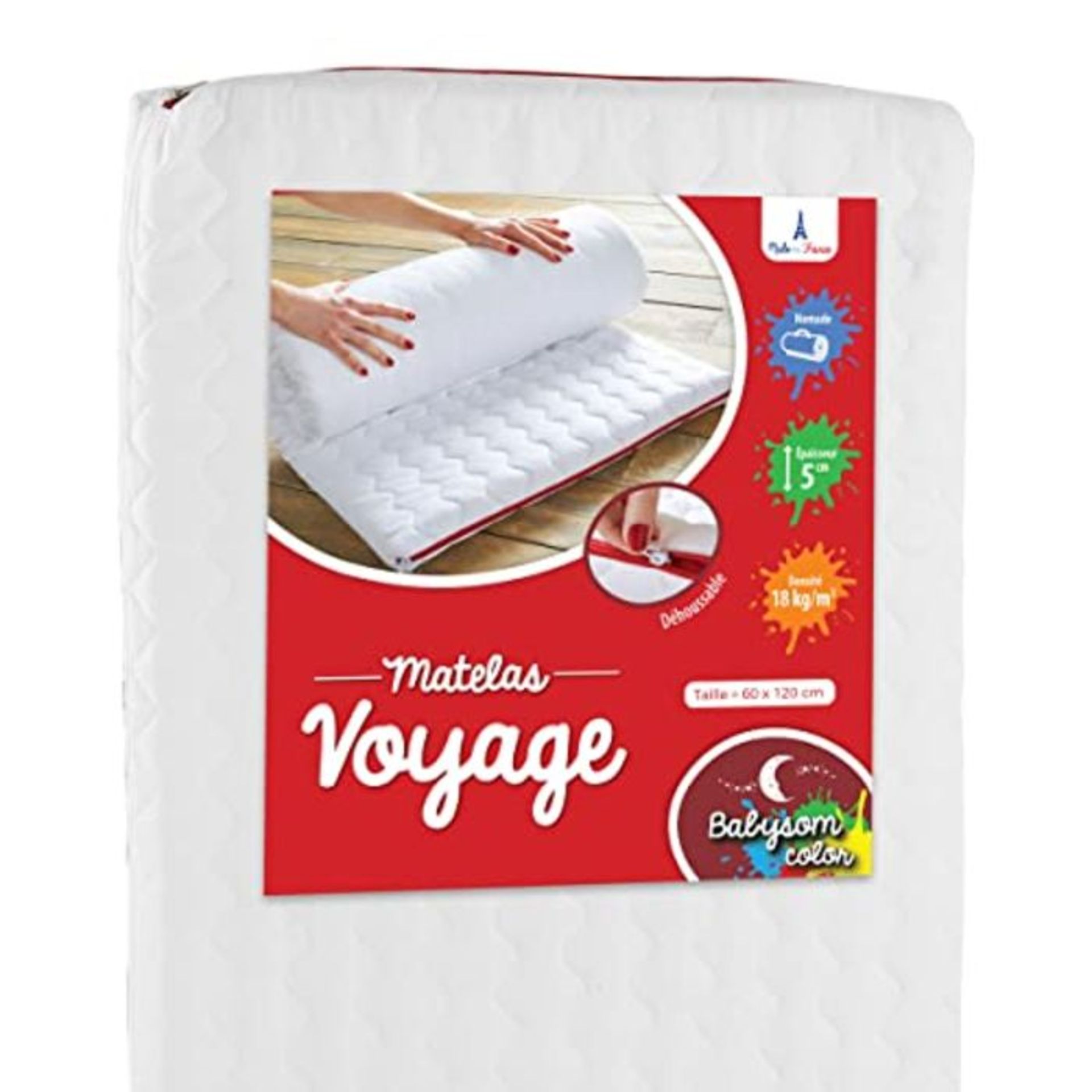 Babysom-Matelas de Voyage pour BÃ©bÃ©-Ã0 paisseur 5 cm DÃ©houssable Oeko-Tex,