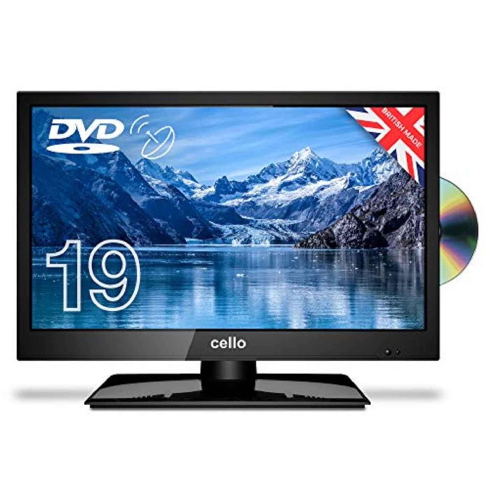 RRP £199.00 Cello ZSF0291 19" inch LED TV Built in DVD Freeview HD with Satellite Receiver HDMI an