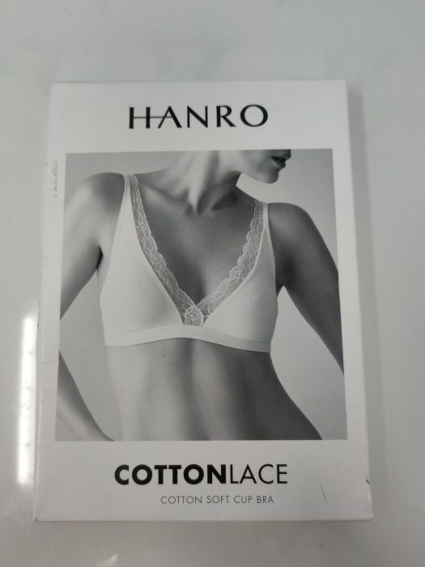 Hanro Women's Cotton Lace Soft Cup BH Wireless Bra, White (White 0101), 32 B - Image 2 of 3