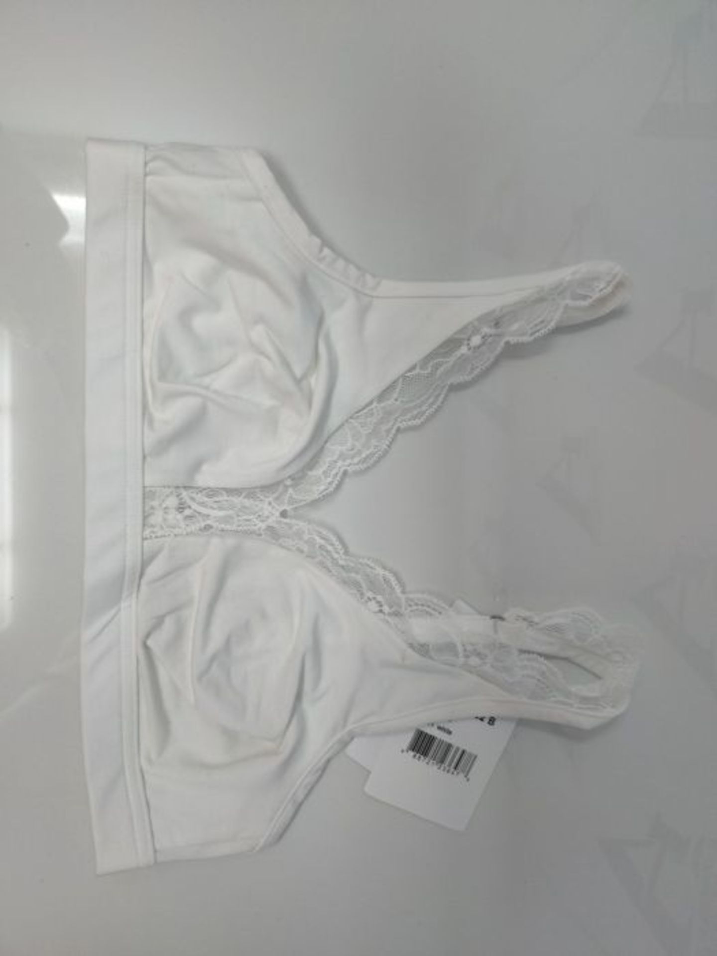 Hanro Women's Cotton Lace Soft Cup BH Wireless Bra, White (White 0101), 32 B - Image 3 of 3