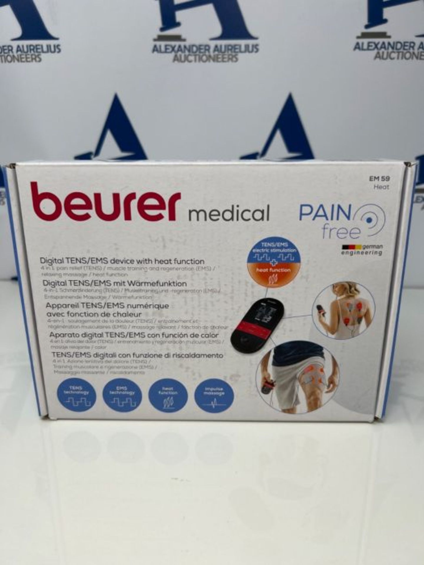 RRP £100.00 Beurer EM59 Digital TENS/EMS Device with Heat | 4-in-1 stimulation device for pain the