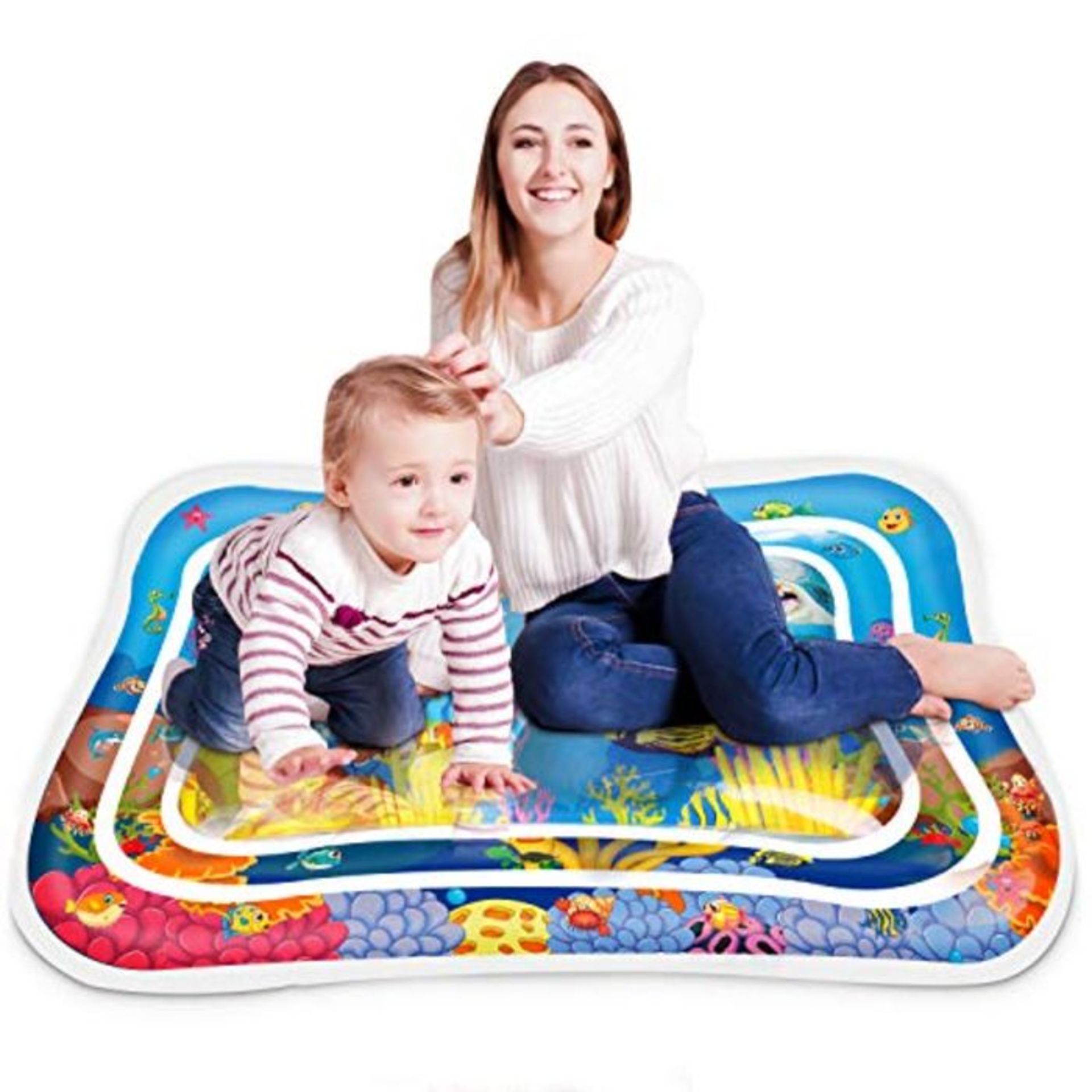 Keten Inflatable Tummy Time Leakproof PVC Water Filled Playmat for Children and Infant