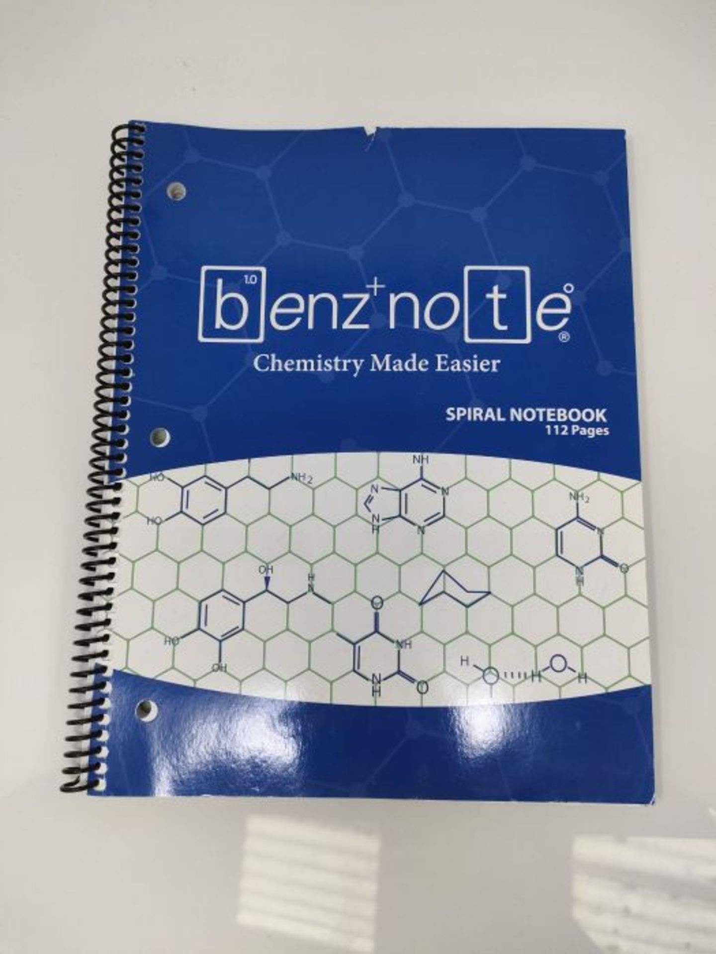 BENZNOTE, Spiral Notebook, for Organic and Bio Chemistry, 8-1/2" x 11", Hexagonal Grap - Image 2 of 2