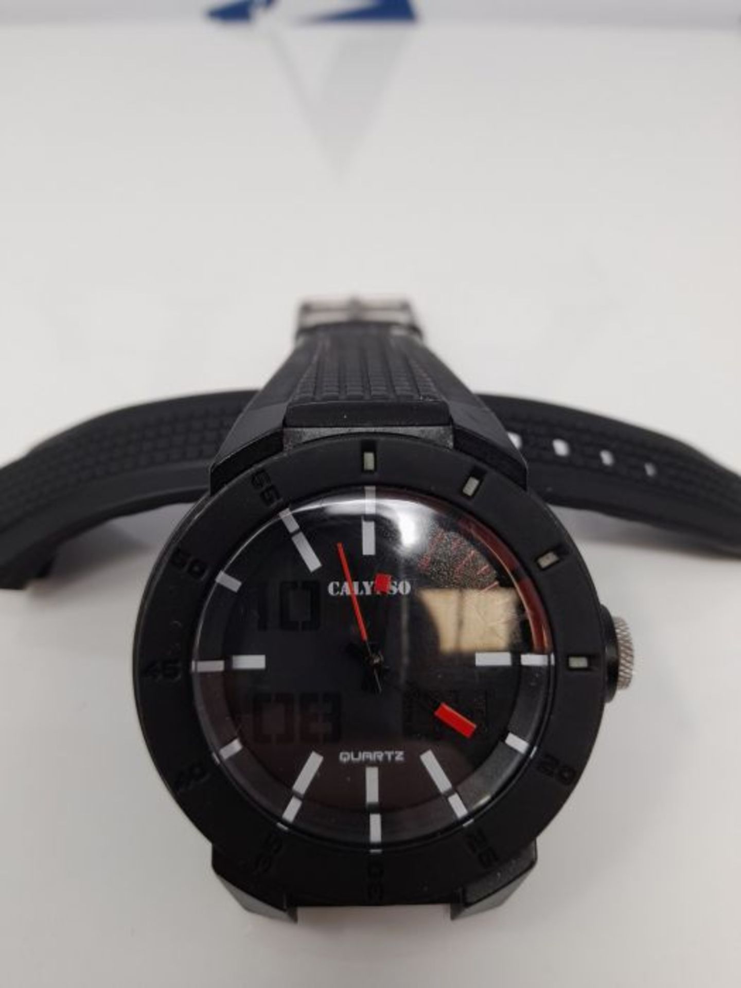 Calypso Men's Quartz Watch with Black Dial Analogue Display and Black Plastic Strap K5 - Image 3 of 3
