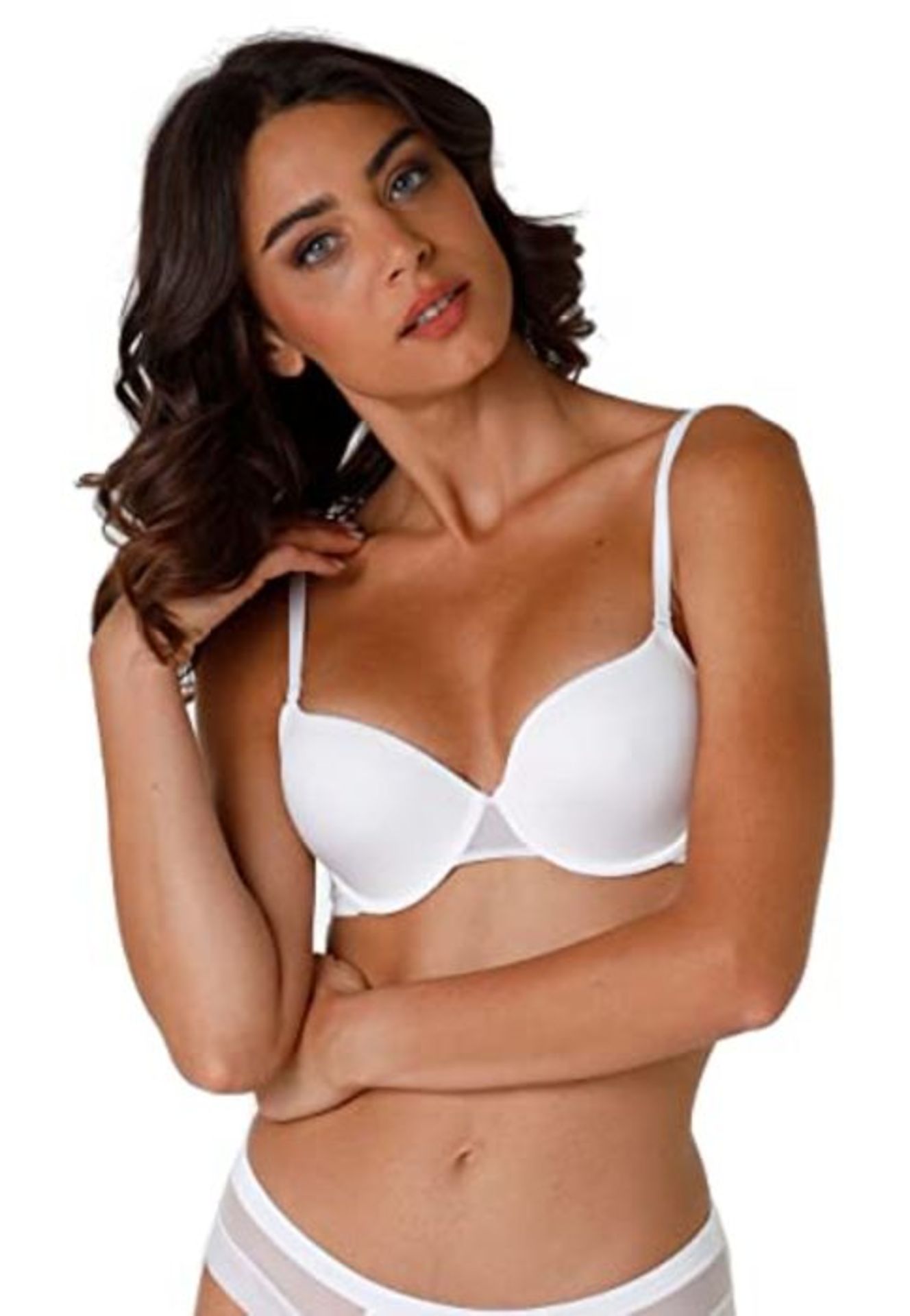 Lovable Ultralight Demi Coverage Underwire Bra, White (White 003), 3-B / 34 B Women's