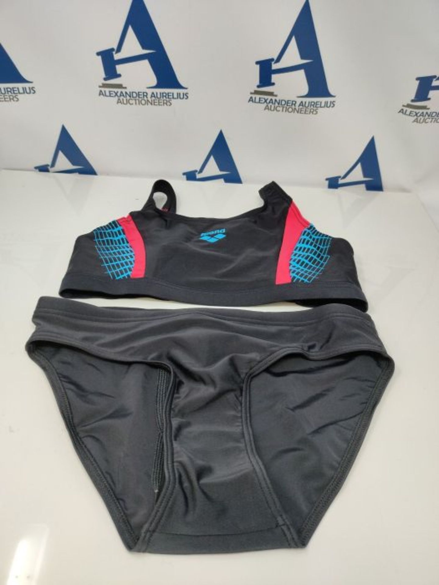 Arena Women's W THREEFOLD Two Pieces Two Piece Swimsuit, Black-Black-Anguria, 38 - Image 2 of 2