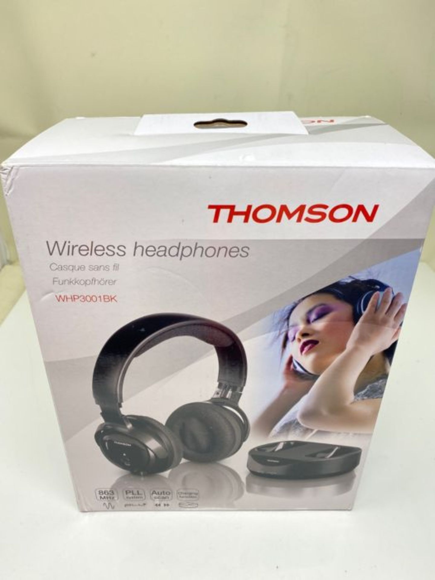 Thomson WHP 3001 Wireless Headphones for Portable Music Players 863 MHz, Black